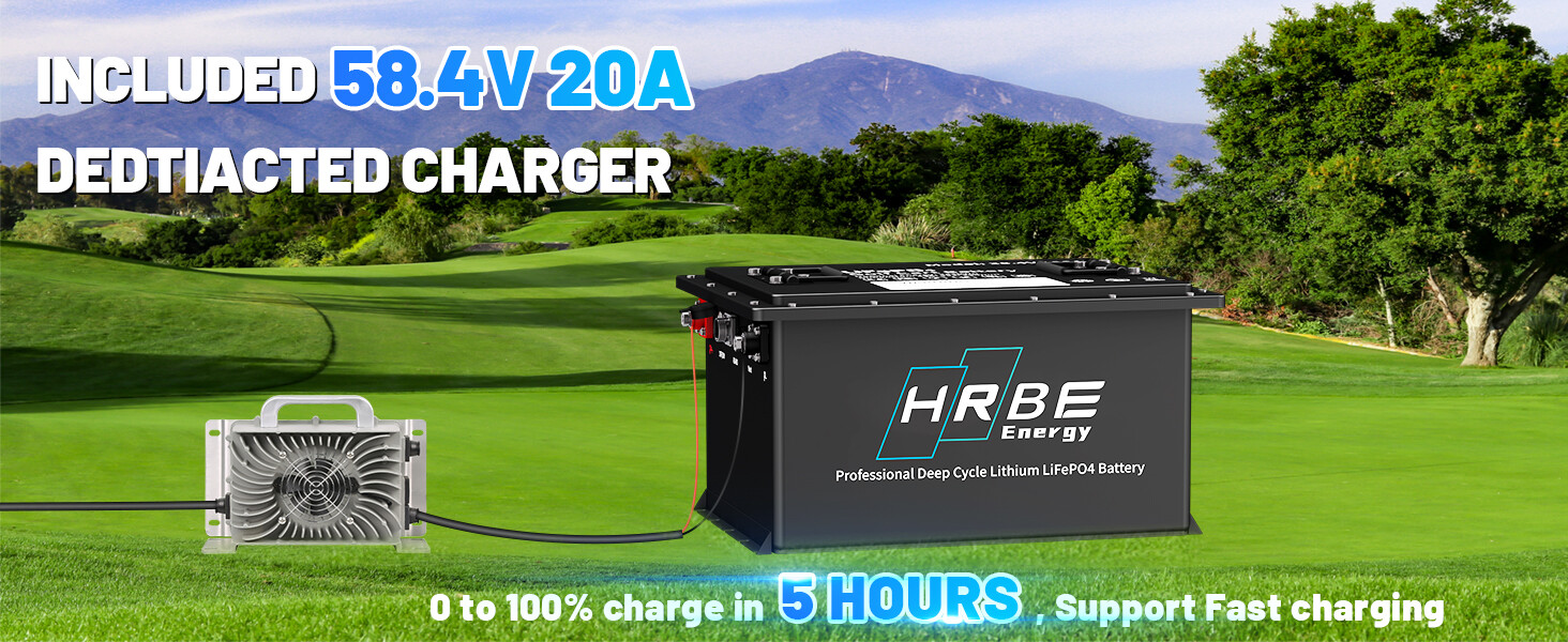 48V 105Ah Battery LiFePO4 Lithium Golf Cart 200A BMS 15000+Cycles +Monit+Charger