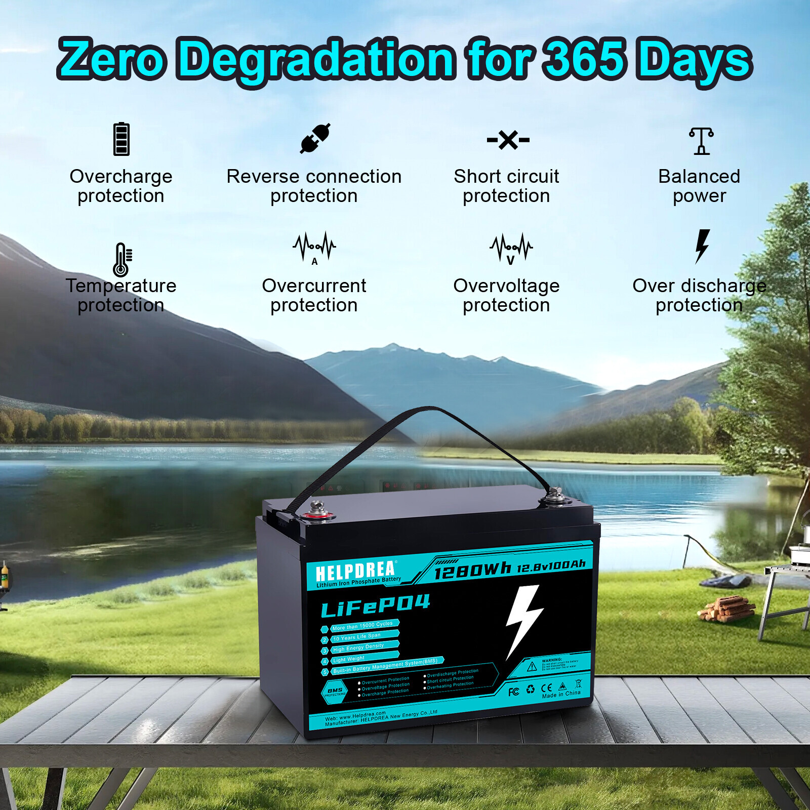 LiFePO4 Battery 12V 200Ah 100Ah 50Ah Lithium Battery Deep Cycle for RV Off Grid