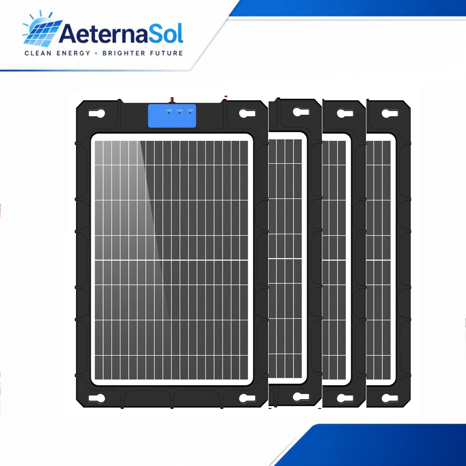 AeternaSol 7.5W*4 12V Solar Panel Car Battery Charger Maintainer RV