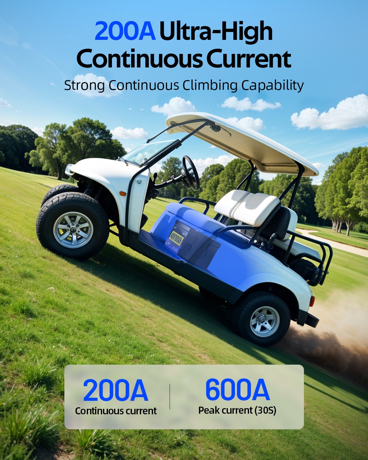 Wattcycle 48V 100Ah LiFePO4 Lithium Battery 5120Wh Metal Case for Golf Cart