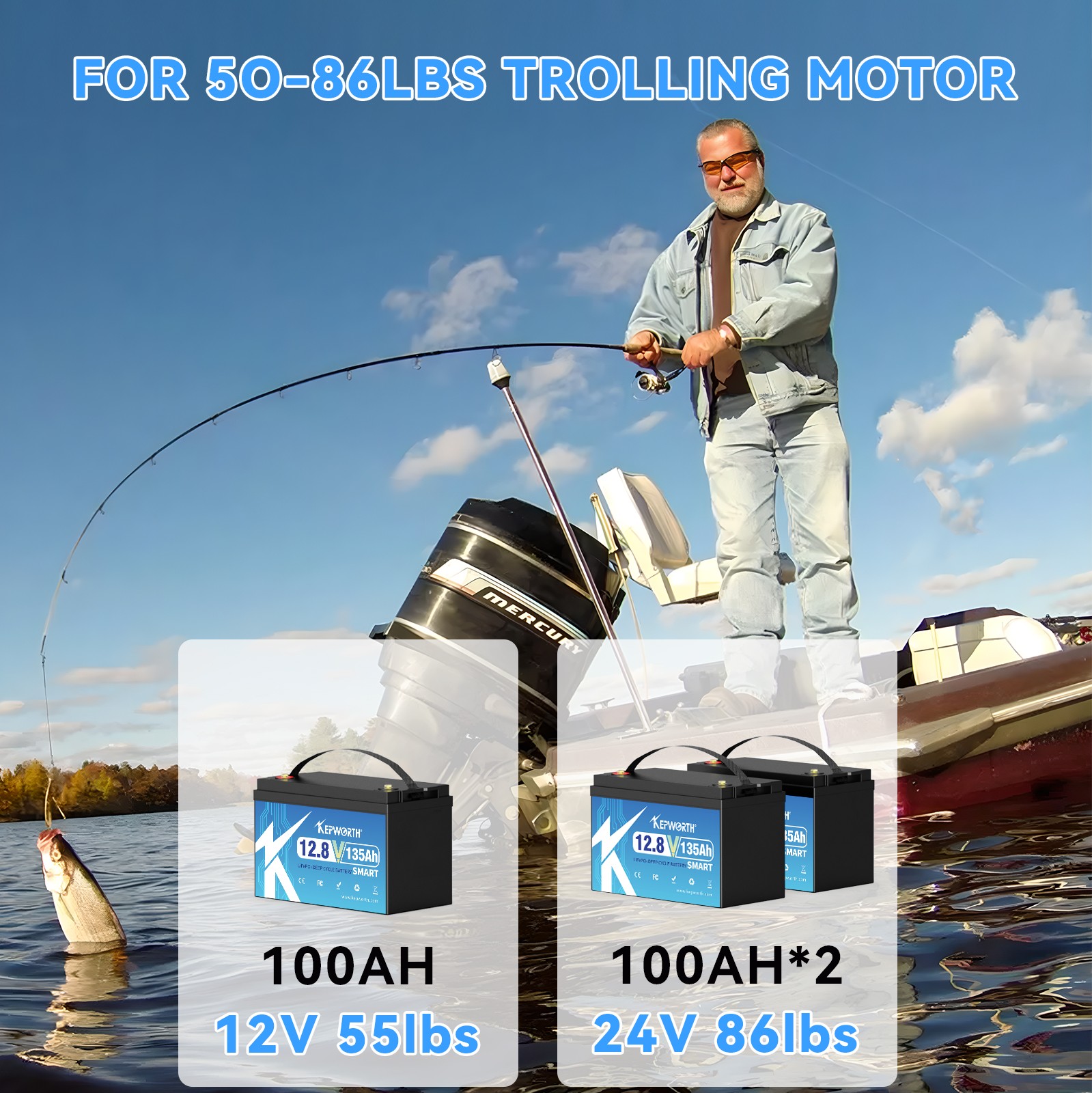 12V 135Ah Lithium LiFePO4 Battery Bluetooth BMS Smart for RV Solar Boat Off-grid