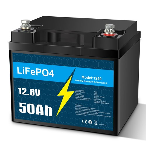 12V 50Ah LiFePO4 Lithium Battery (Smart BMS) with Charger, for RV, Marine Lot
