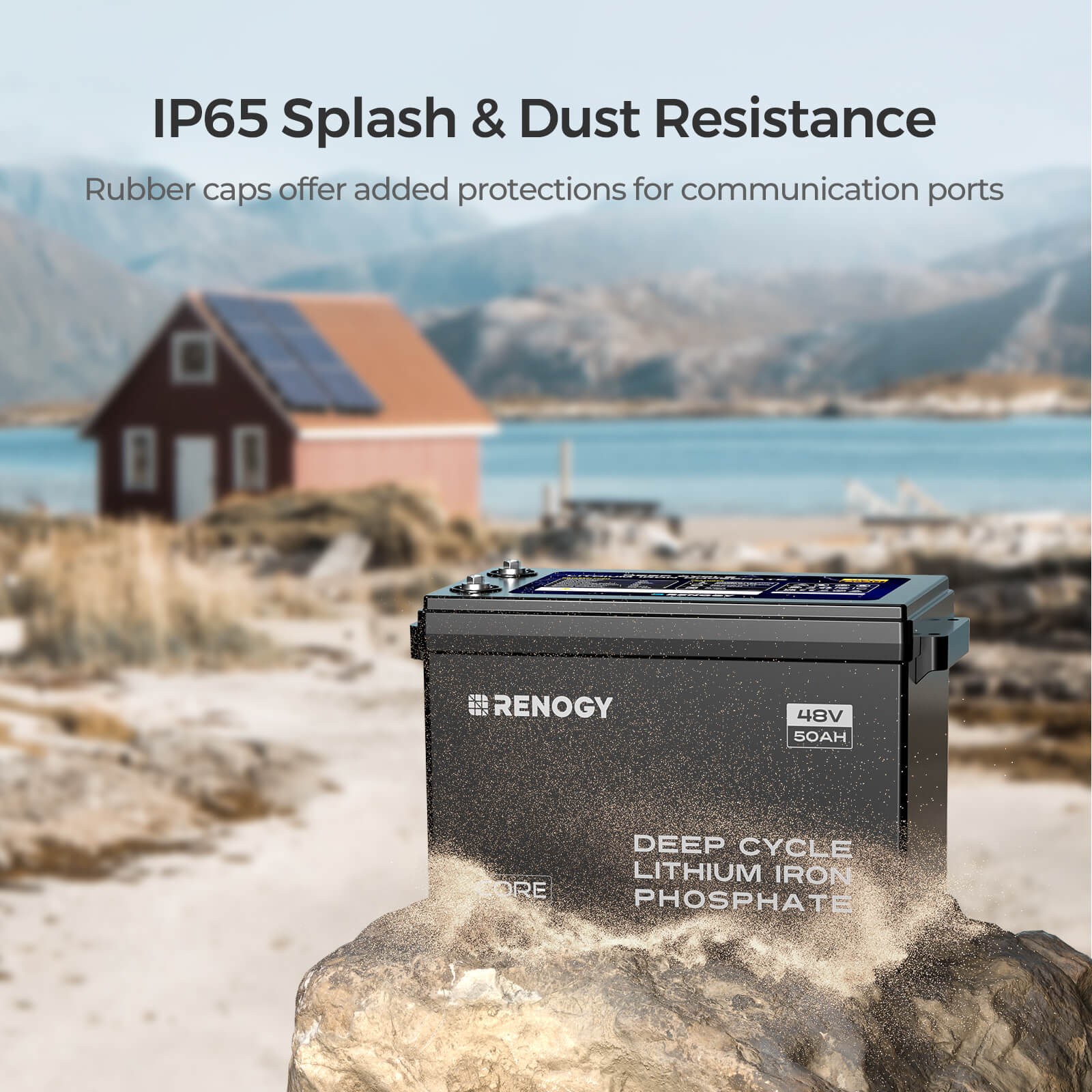 Renogy 48V 50Ah Smart Lithium Iron Phosphate Battery w/Self-heating Backup Power