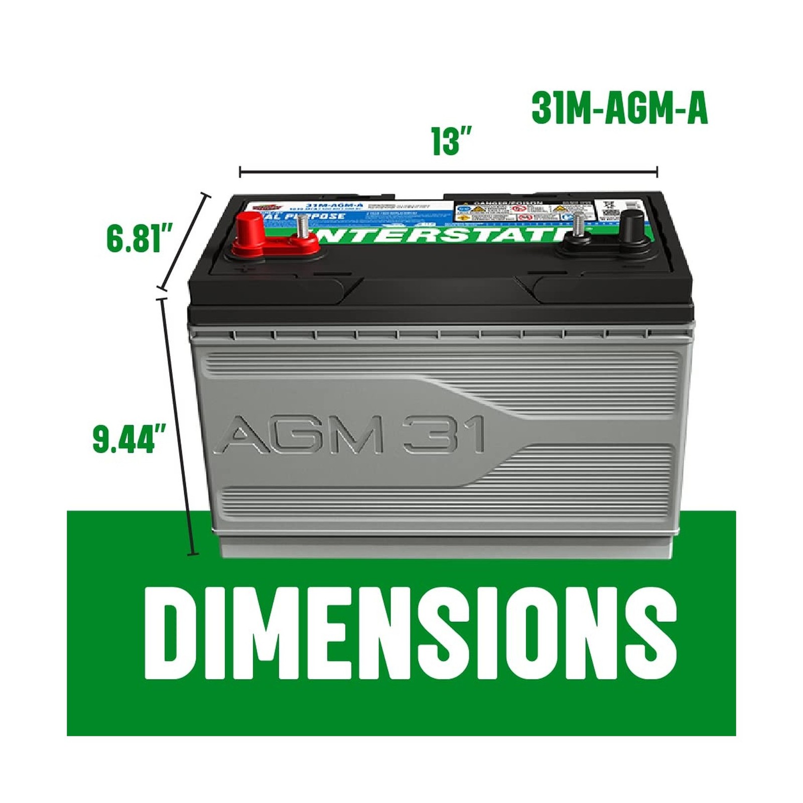 Interstate Batteries Marine/RV Battery 12V 100Ah 825CCA Dual Purpose Power Pu…