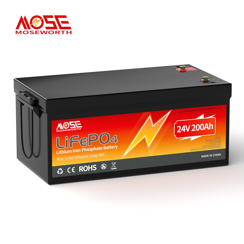 24V 200Ah LiFePO4 Lithium Battery 200A BMS 20000+Cycle Solar Marine With Charger