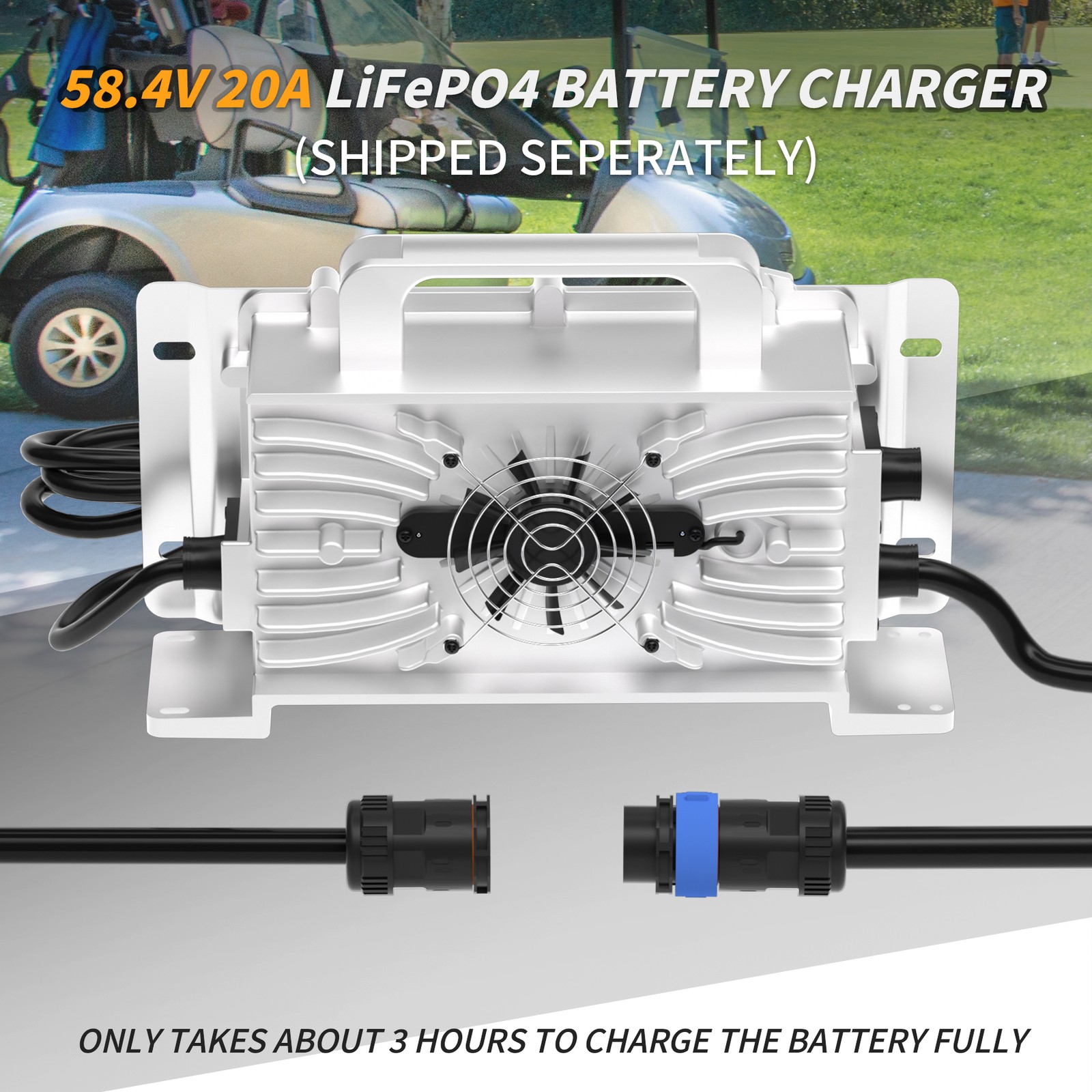 48V 60Ah LiFePO4 Bluetooth Lithium Battery Charger Golf Cart Sloar Van Off-Grid