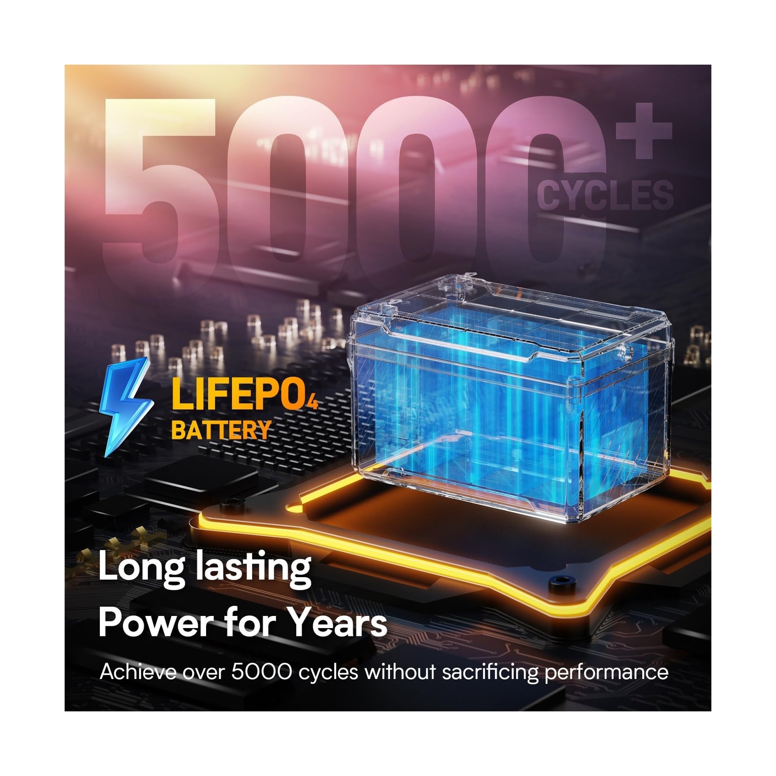GOLDENMATE 12V 7Ah Lithium LiFePO4 Deep Cycle Battery(2 packs), 5000+ Cycles,…