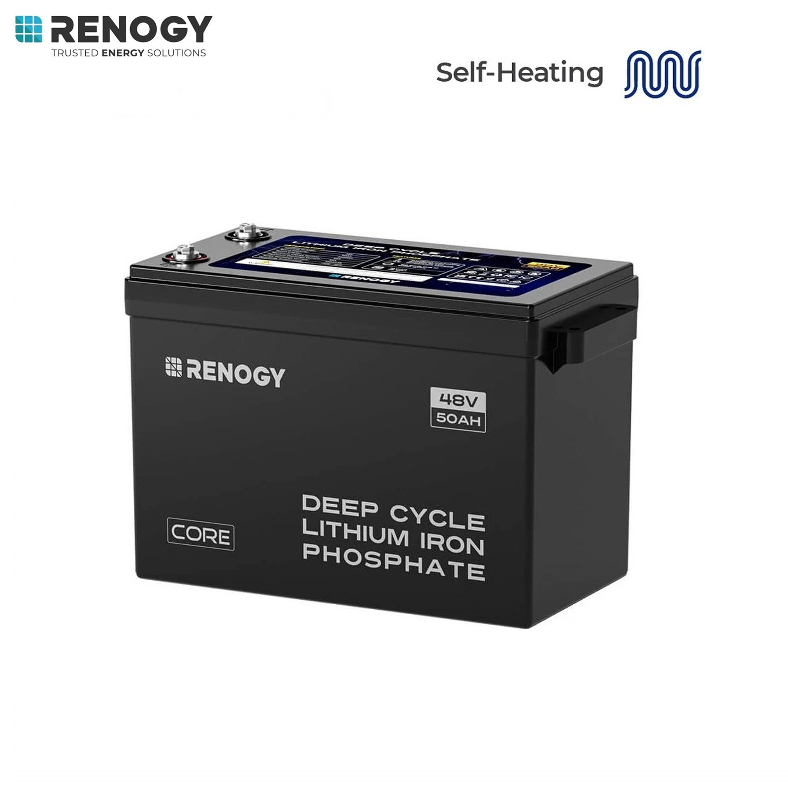 Renogy 48V 50Ah Smart Lithium Iron Phosphate Battery w/Self-heating Backup Power