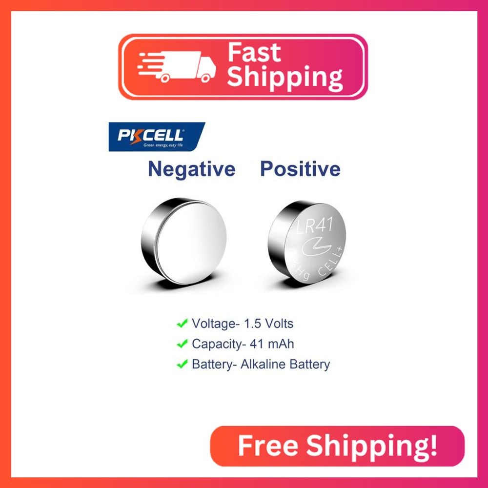 PKCELL AG3 1.5V Battery LR41 392 384 192 Button Alkaline Cell for Digital Thermo