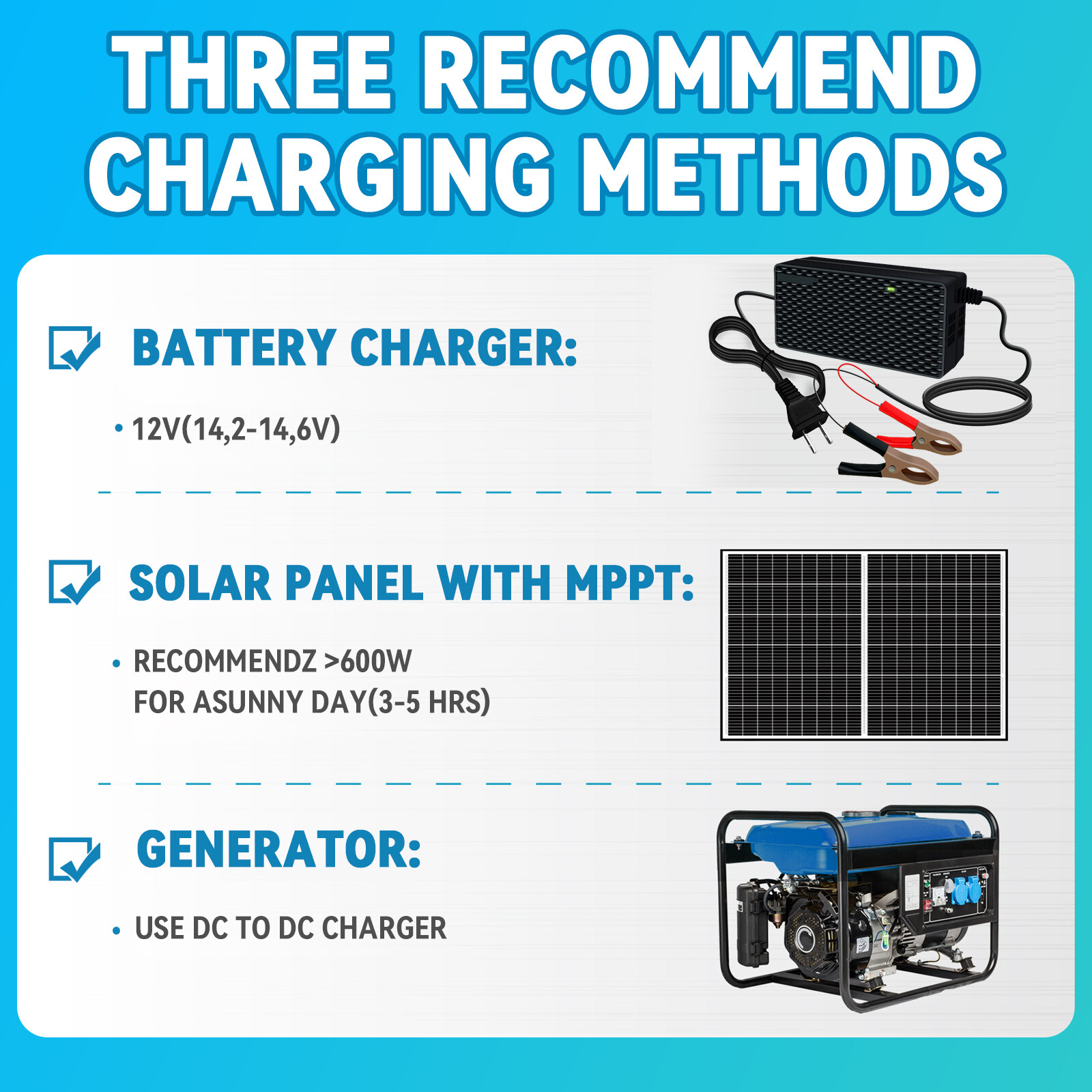 12V 140AH Smart LiFePO4 Lithium Battery with Charger 100A BMS 15000+ Deep Cycles