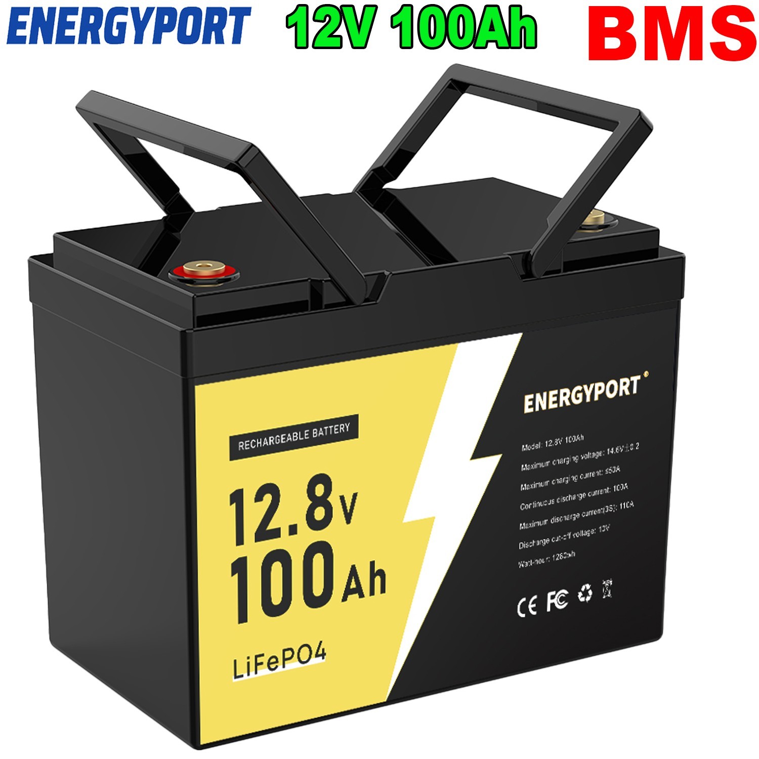 12V 100Ah 200Ah LiFePO4 Lithium Battery BMS Deep Cycle for Marine Solar Off-grid