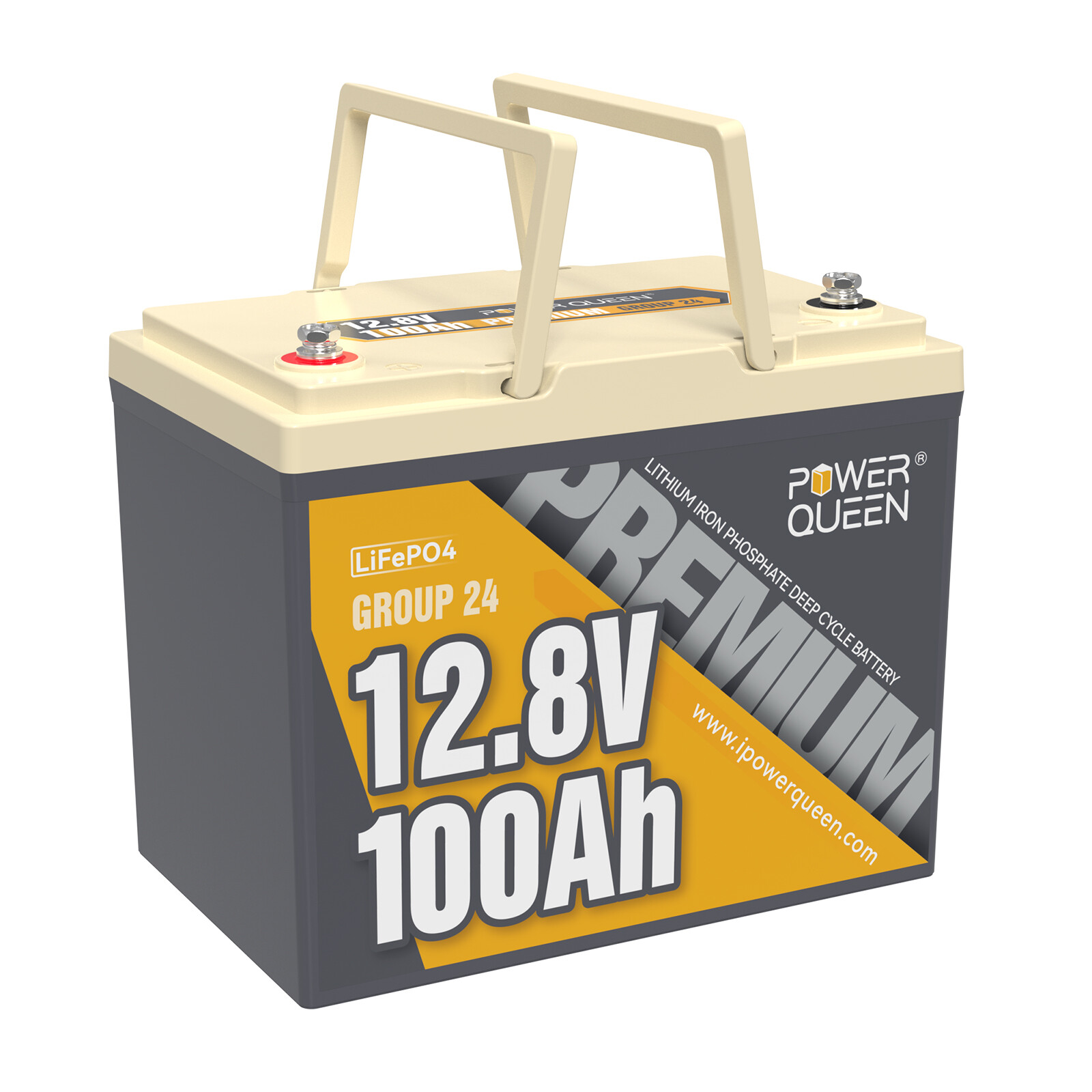 Power Queen 12V 100Ah Group 24 LiFePO4 Lithium Battery 1280W – Used Very Good