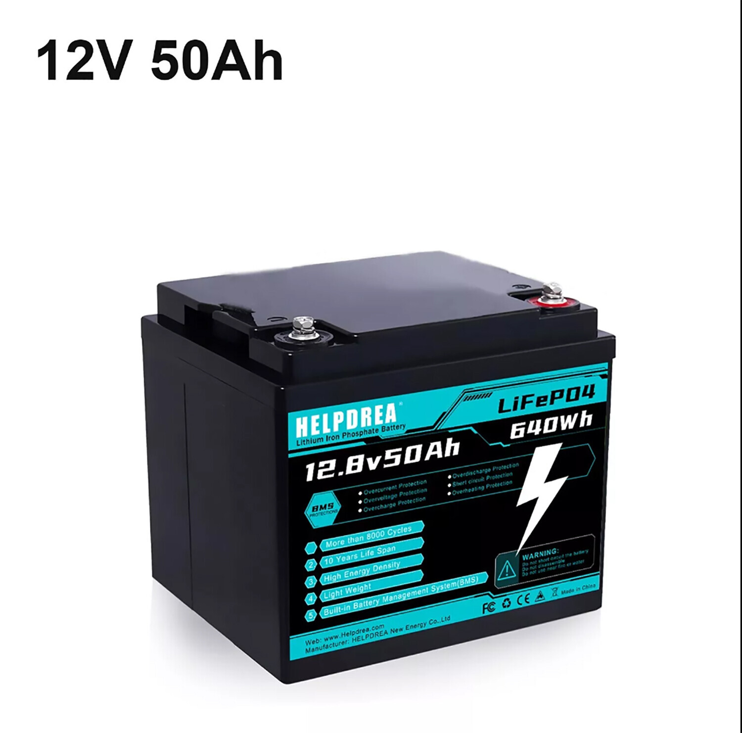 LiFePO4 Battery 12V 200Ah 100Ah 50Ah Lithium Battery Deep Cycle for RV Off Grid