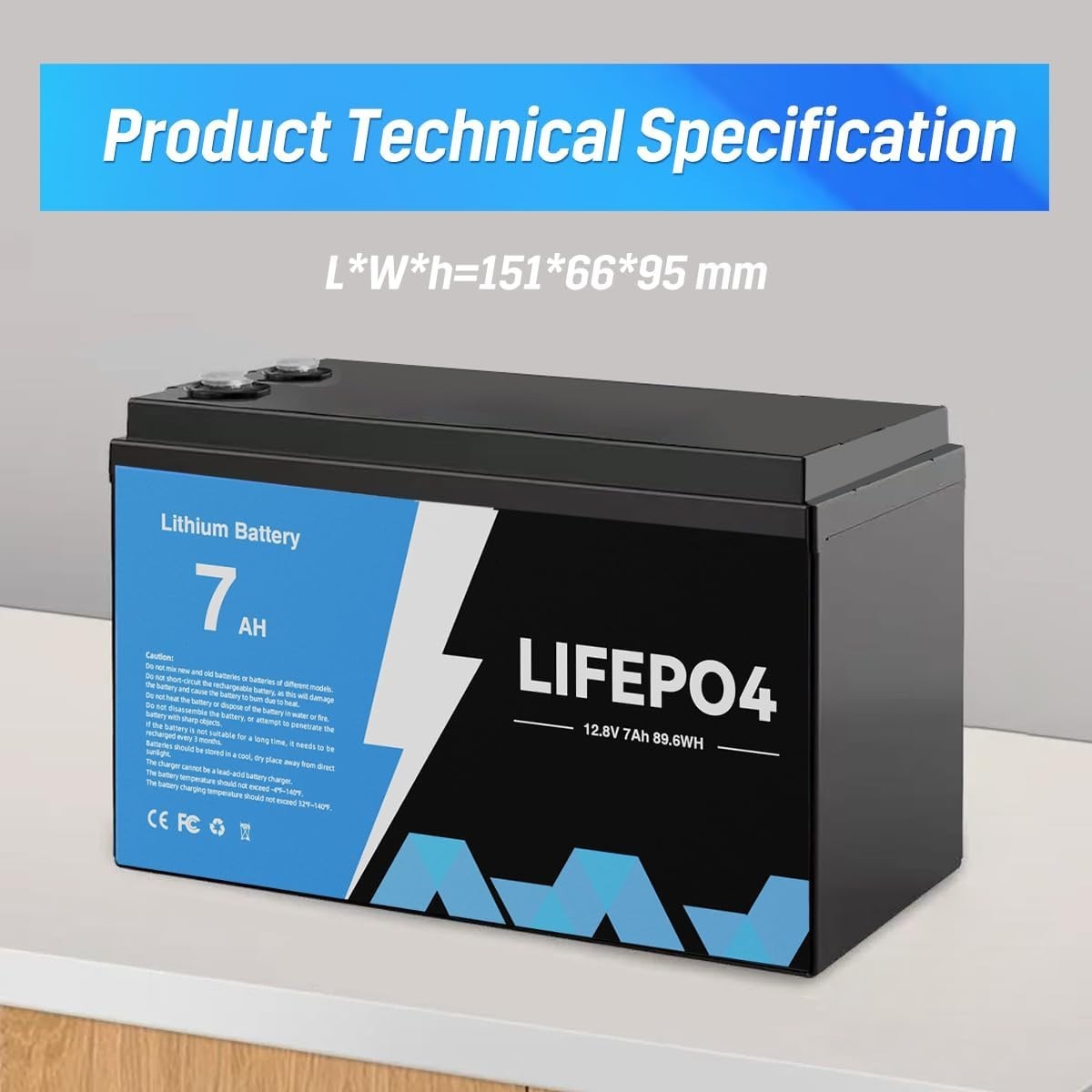 3-PACK 12V 7AH LiFePO4 Lithium Battery BMS Deep Cycle For RV Solar Panel Marine