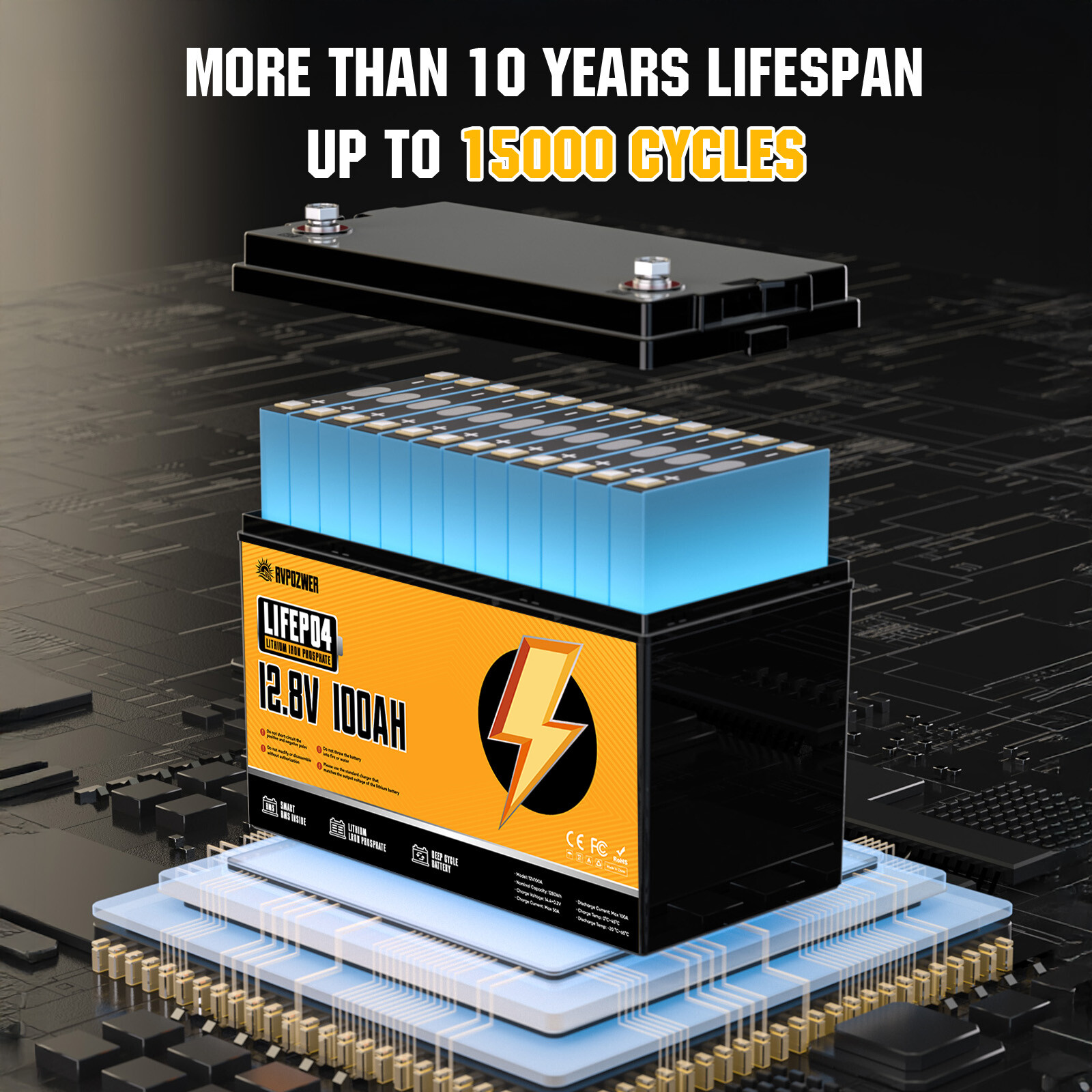 12V 100Ah 200Ah 300Ah LiFePO4 Lithium Battery 24V/36V/48V Deep Cycle For RV Home