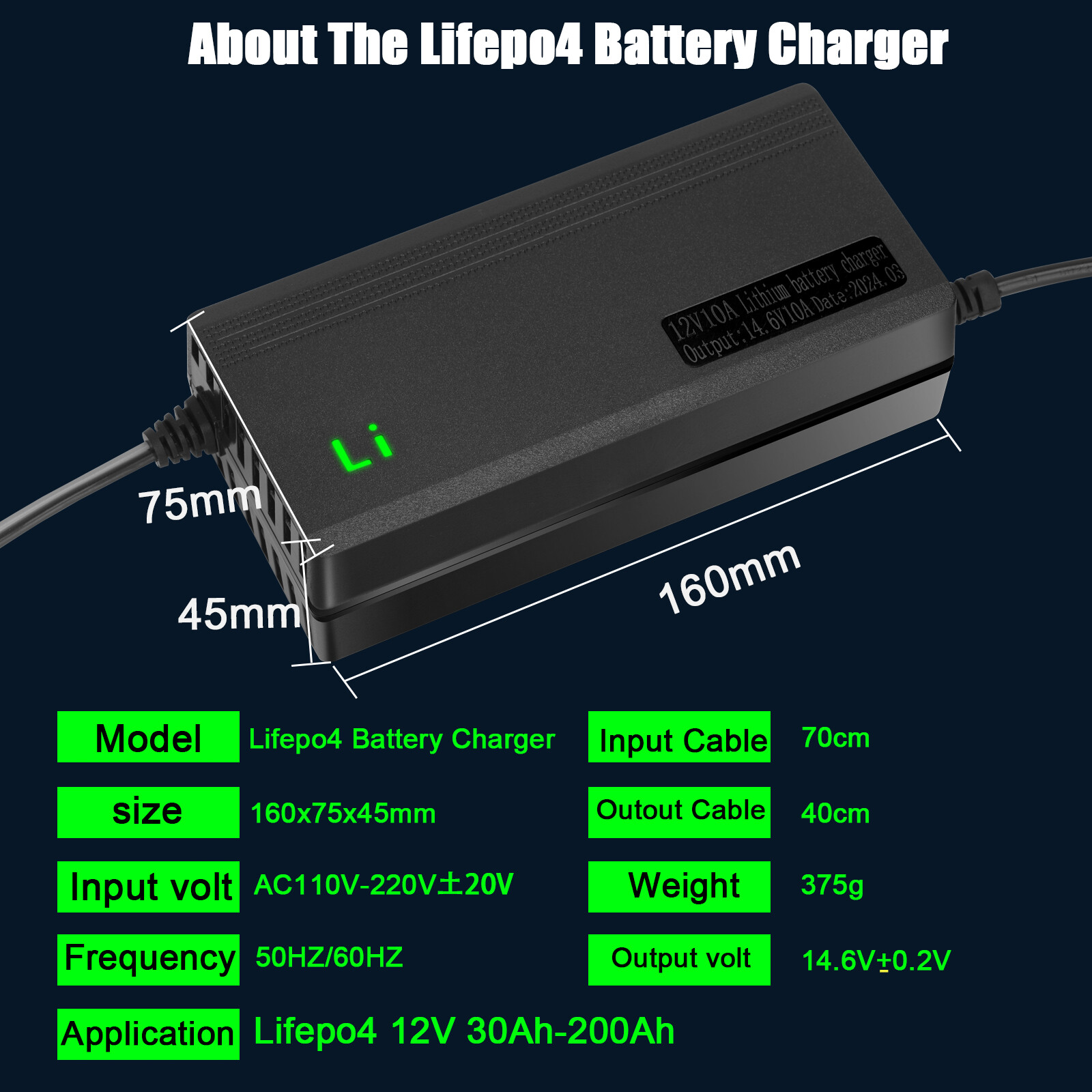 12V 30Ah LiFePO4 Deep Cycle Lithium Battery with Charger for Trolling Motor