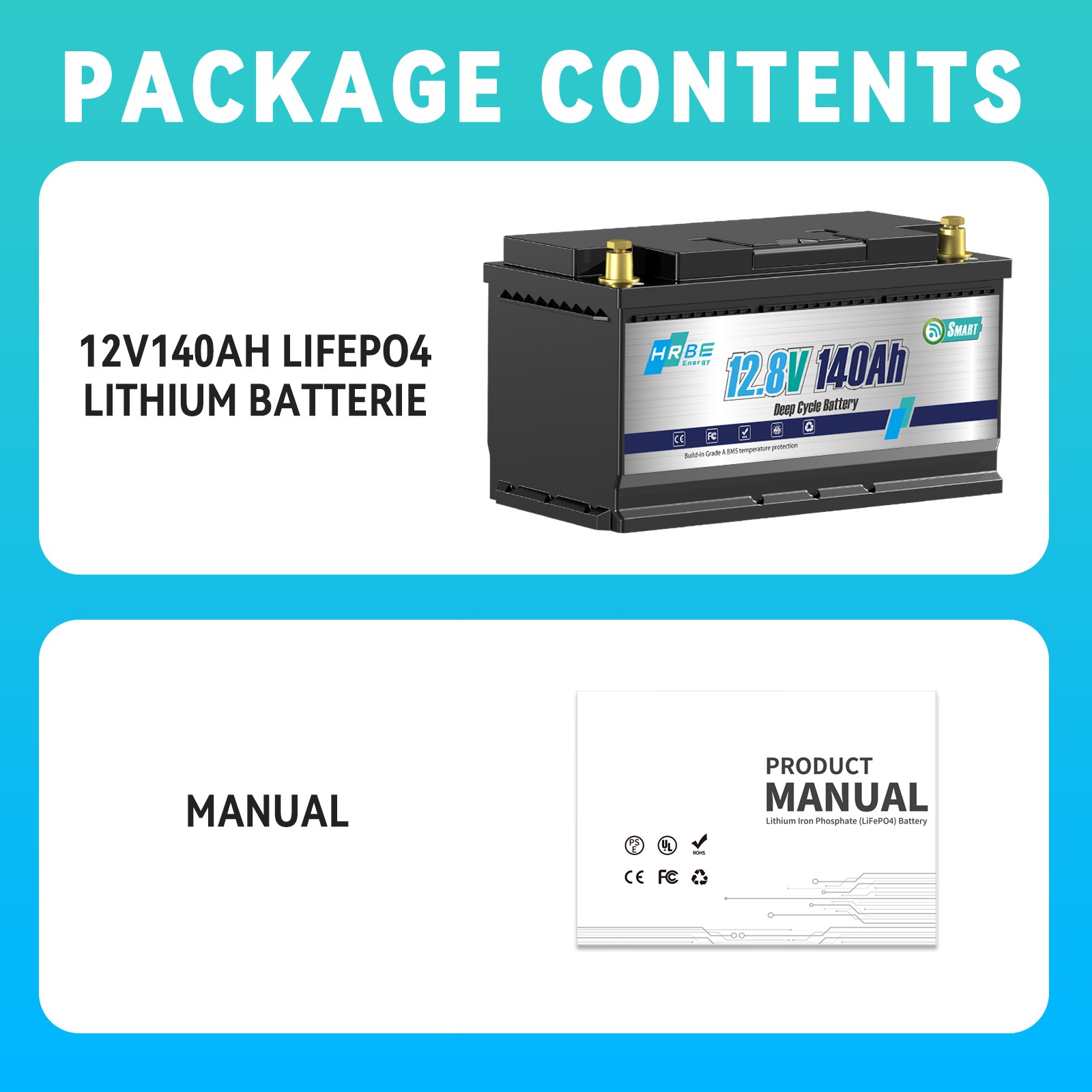 48V 140AH LiFePO4 Lithium Battery 4pcs 12V 140Ah 7168W RV Solar Panel + charger