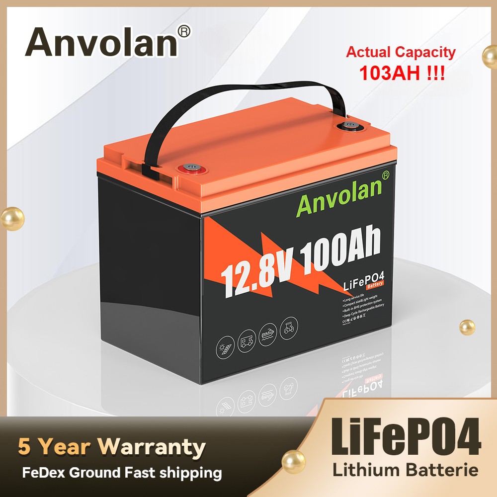 2X Lithium Iron Phosphate Battery 100Ah 12V LiFePO4 Battery 15000+Cycles BMS