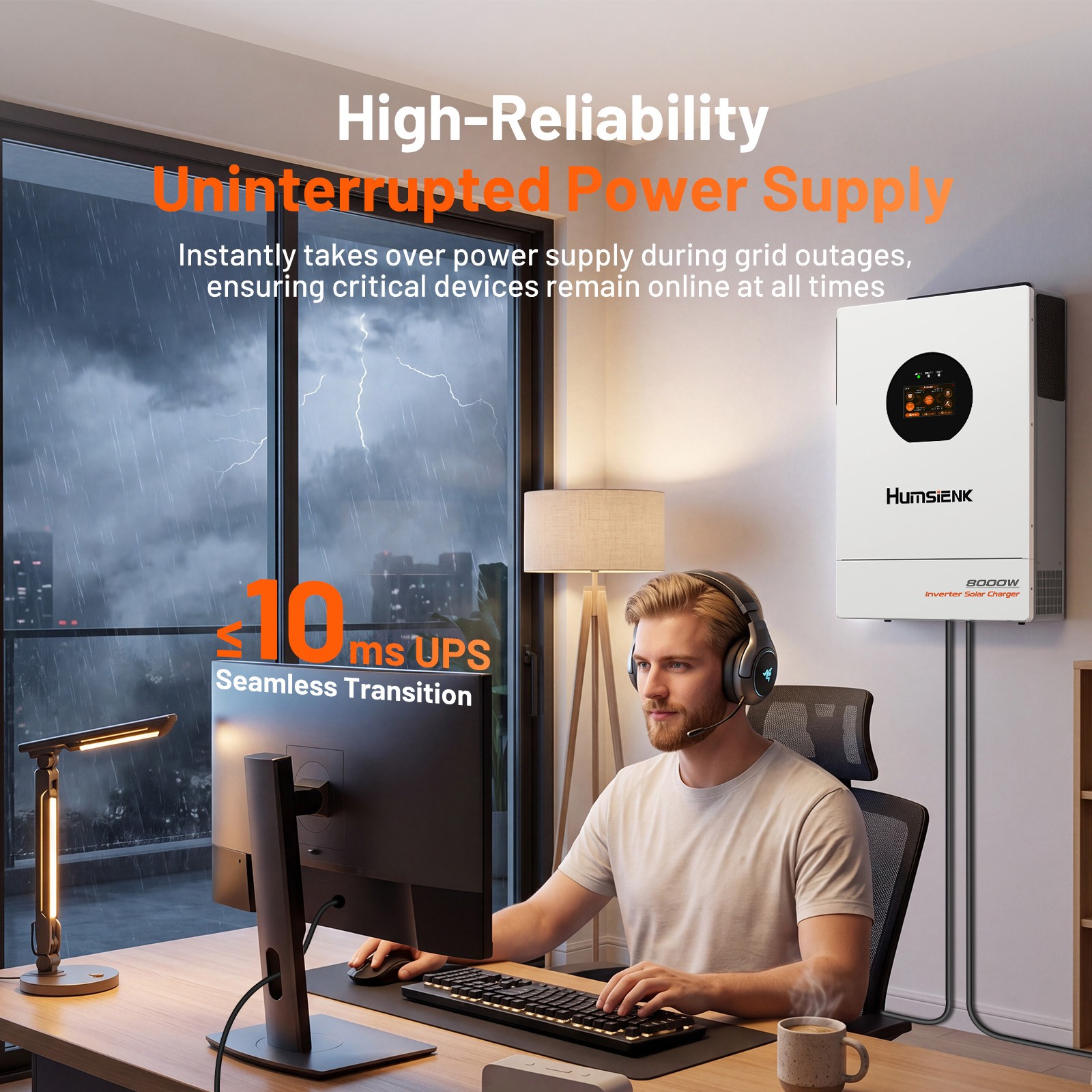 48V 100V 5120Wh Wall-Mounted LiFePO4 Battery +48V 8KW Solar Hybrid Inverter 240V