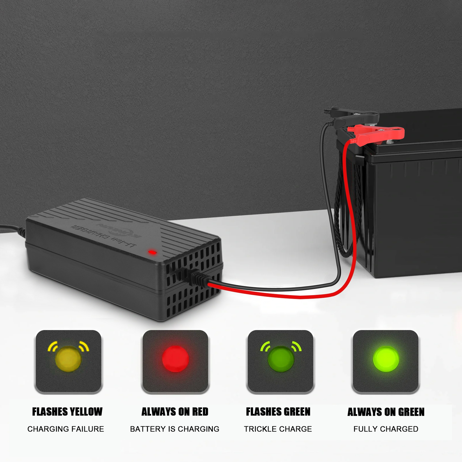 KUNLUN 1536Wh 12V 120Ah LiFePO4 Lithium Battery Deep Cycle BMS With 20A Charger