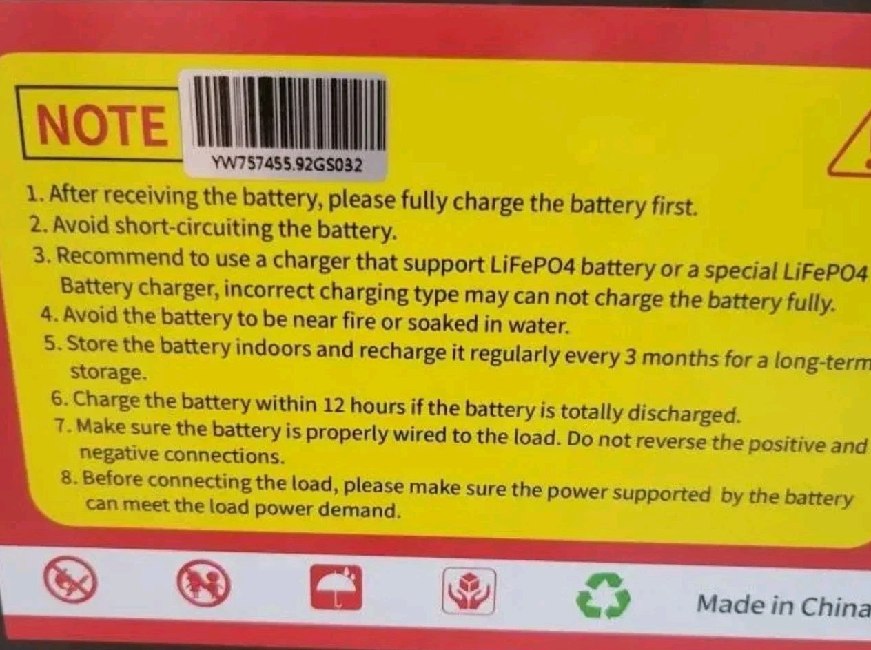 300AH 12V LiFePO4 Lithium Battery Deep Cycle for Solar Off-grid LOT