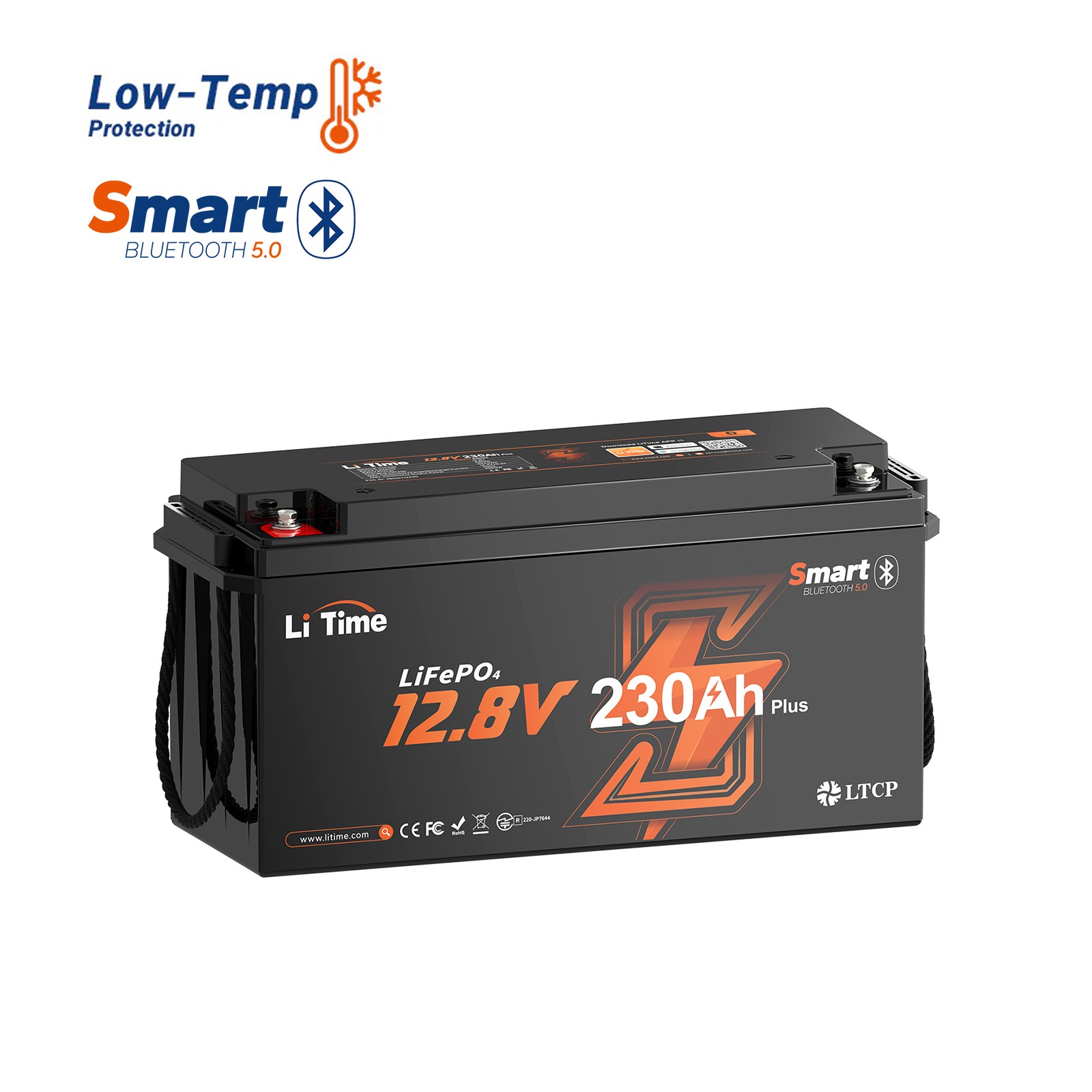 Refurbished LiTime 12V 230Ah Bluetooth Low Temp LiFePO4 Battery For Solar RV