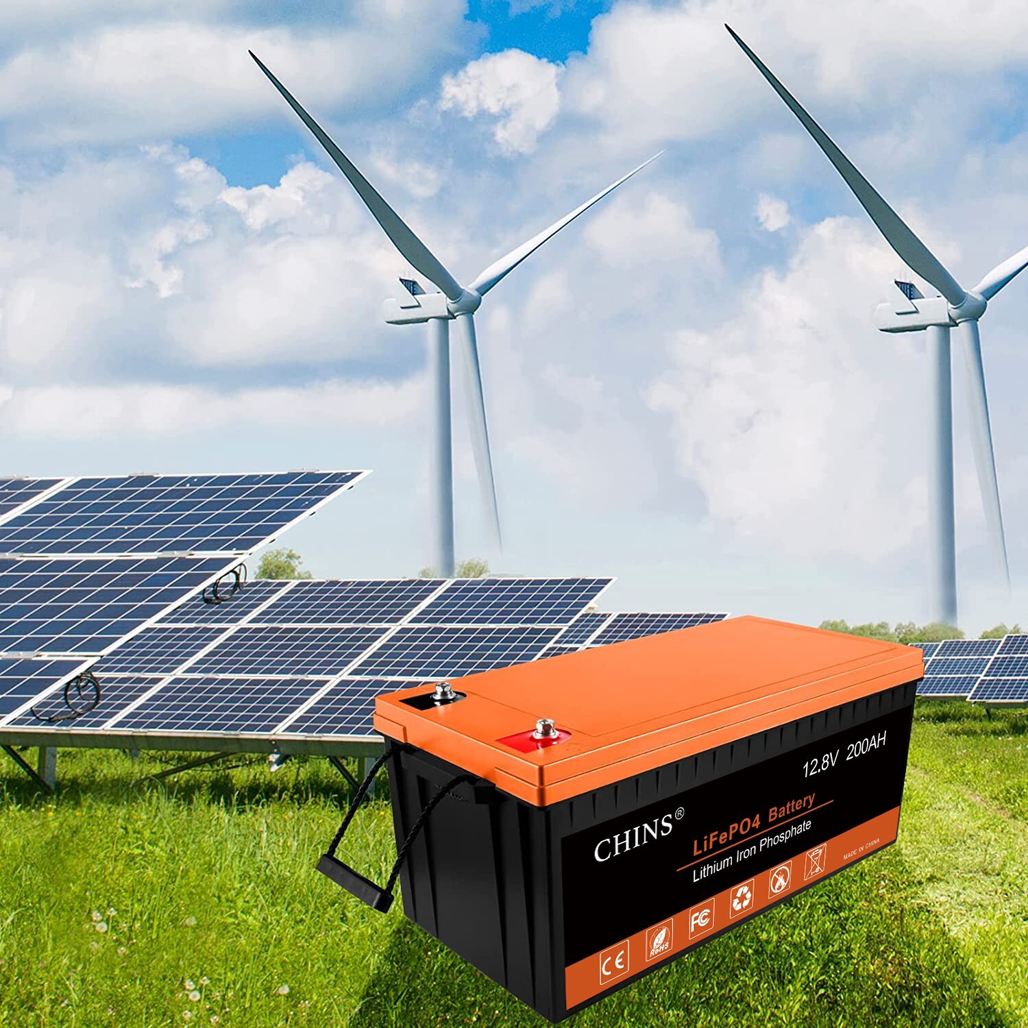 CHINS 12V 200Ah LiFePO4 Battery, 100A BMS,for Golf Car, Trolling Motor etc(Used)