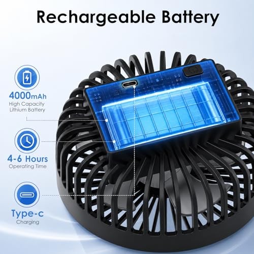 Golf Cart Portable Fan Accessories: Rechargeable Magnetic Base Battery