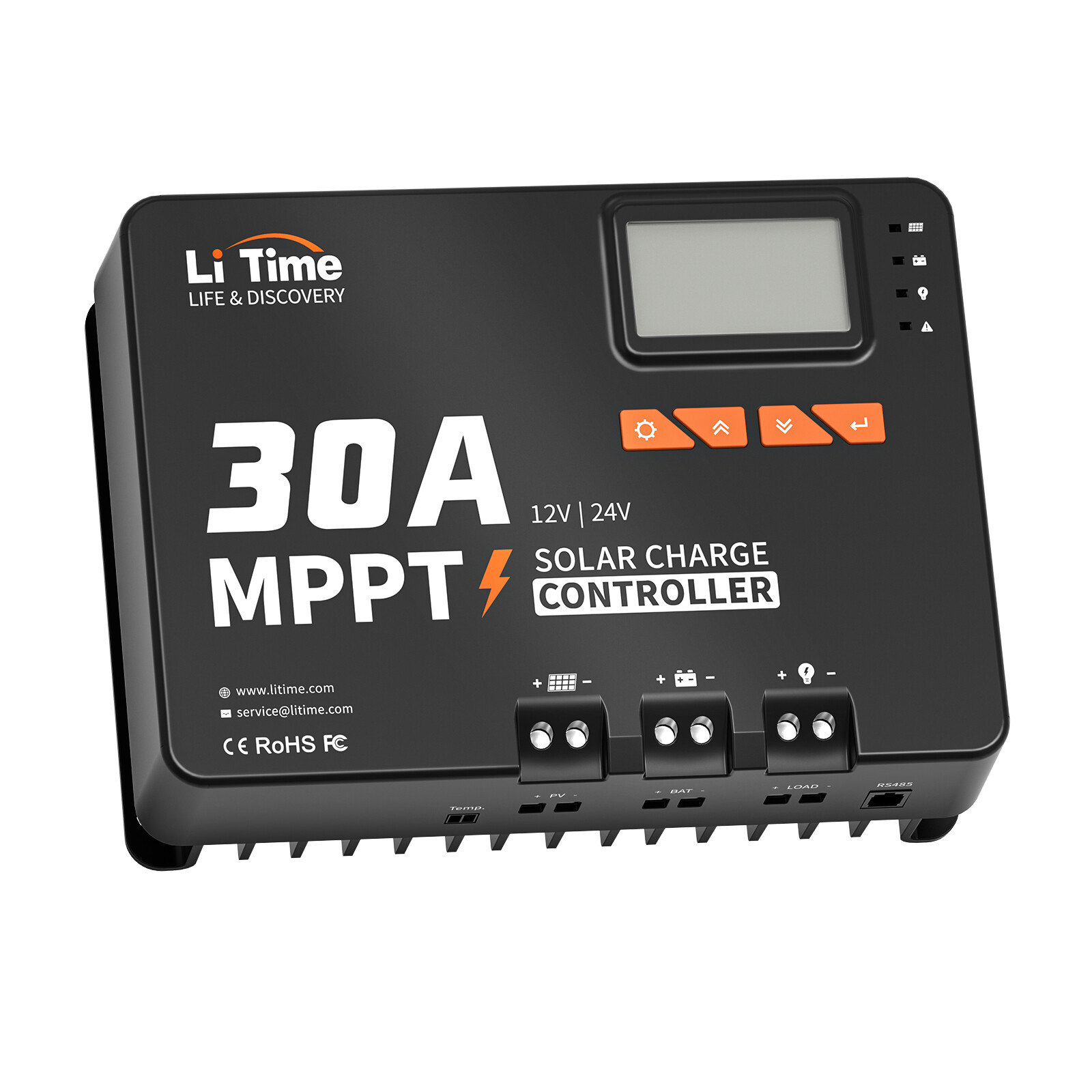 LiTime 5.12kWh Energy 12V 200Ah PLUS LiFePO4 12/24V 30A MPPT 12V 2000W Inverter