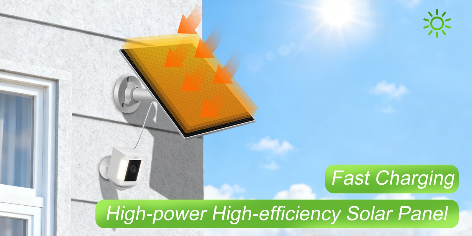 3W Solar Panel For Ring Cameras Weather Resistant Easy Install