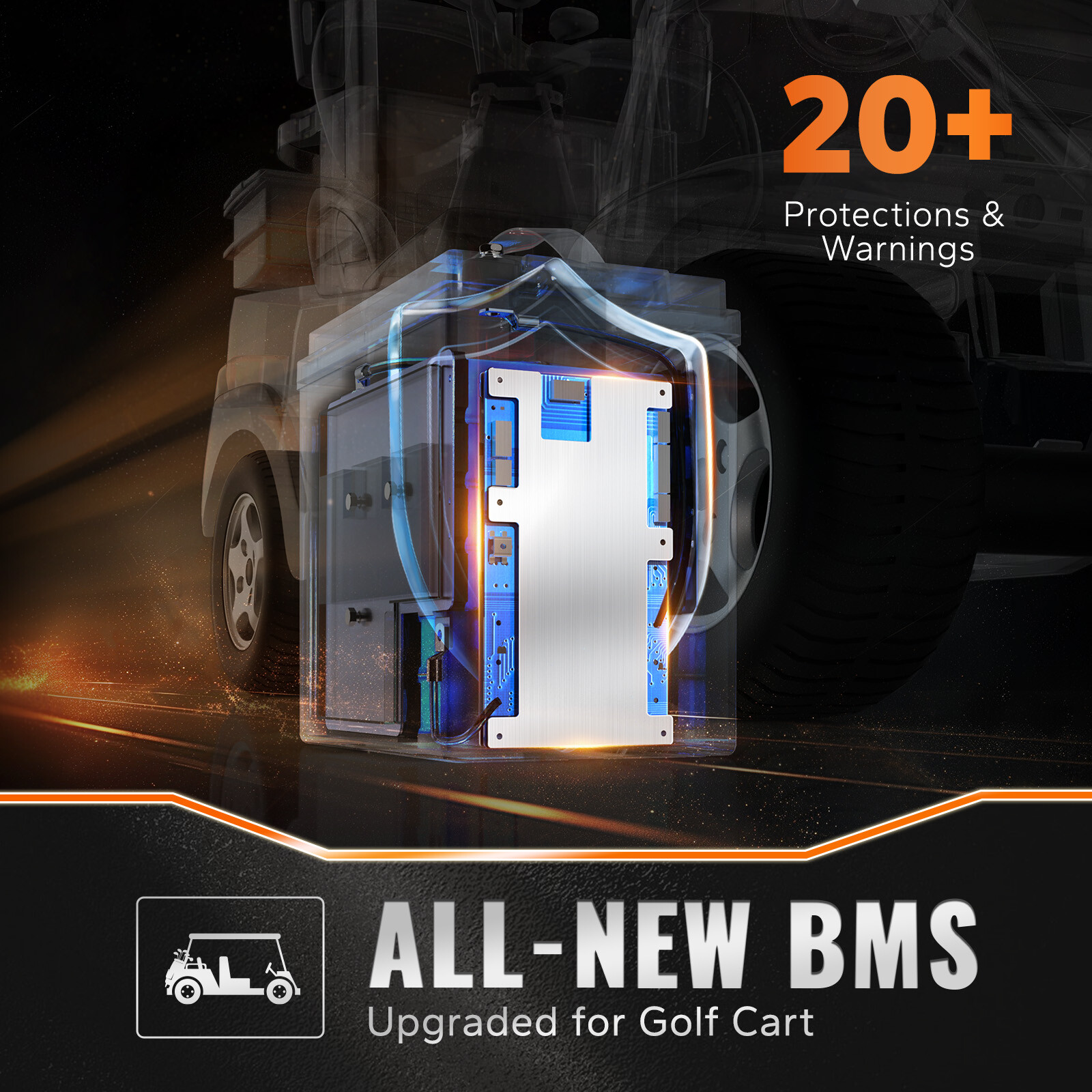 Refurbished LiTime 48V 30Ah GC2 Bluetooth Low Temp LiFePO4 Battery For Golf Cart