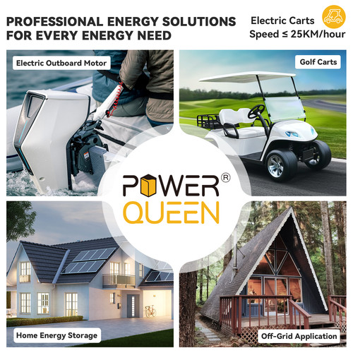 Power Queen 48V 100Ah Bluetooth Golf Cart Lithium Battery Low Temp. Cut Off BMS