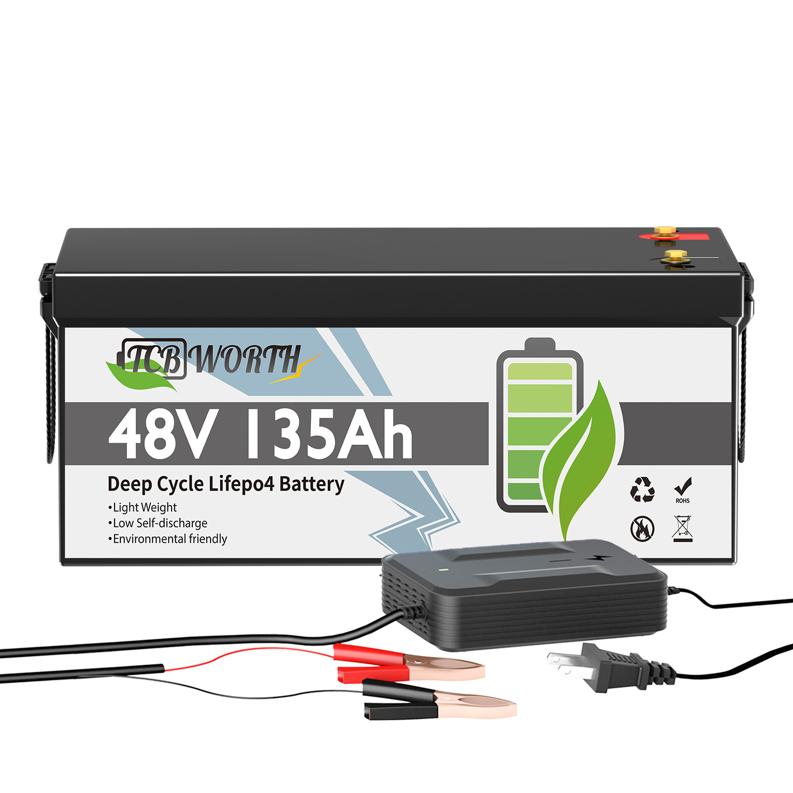 LiFePO4 48V 135Ah Golf Cart Battery Lithium Deep Cycle Bluetooth Solar Club Car