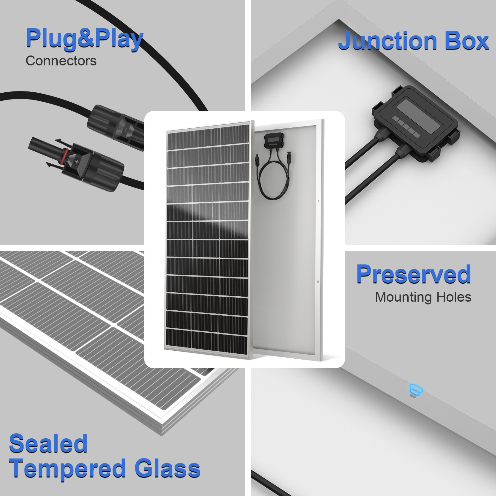 200W white solar panel, 18BB , 25.5% efficient photovoltaic module