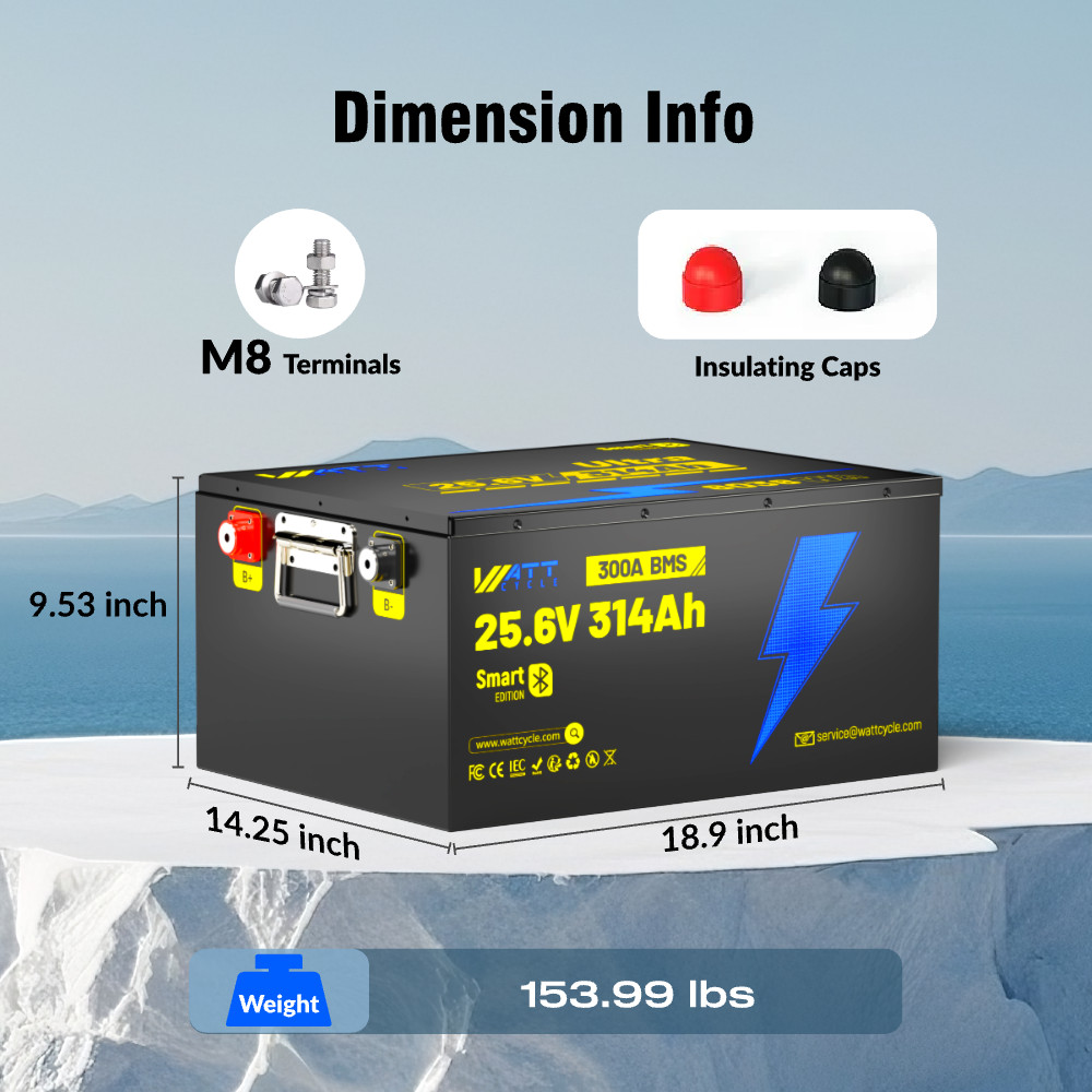 24V 314Ah 300Ah Ultra LiFePO₄ Lithium Battery Low-Temp for Solar Off-Grid UPS