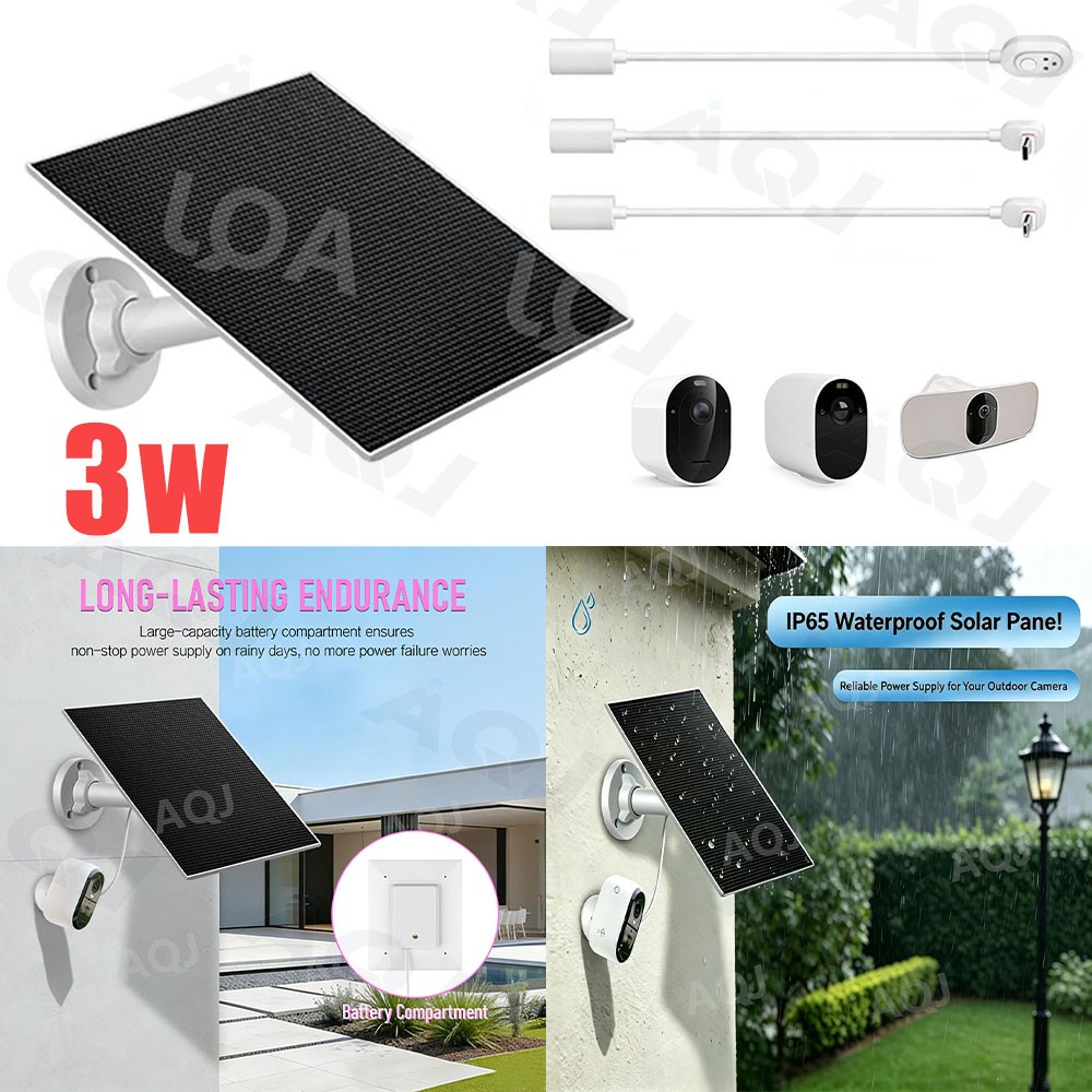 Solar Panel for Arlo Essential Camera Weatherproof Outdoor 1 Pack 3w 6v