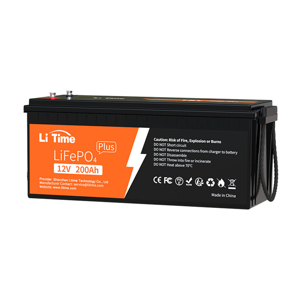 LiTime LiFePO4 Lithium Battery 12V 200Ah PLUS 200A BMS for RV Solar Off-Grid