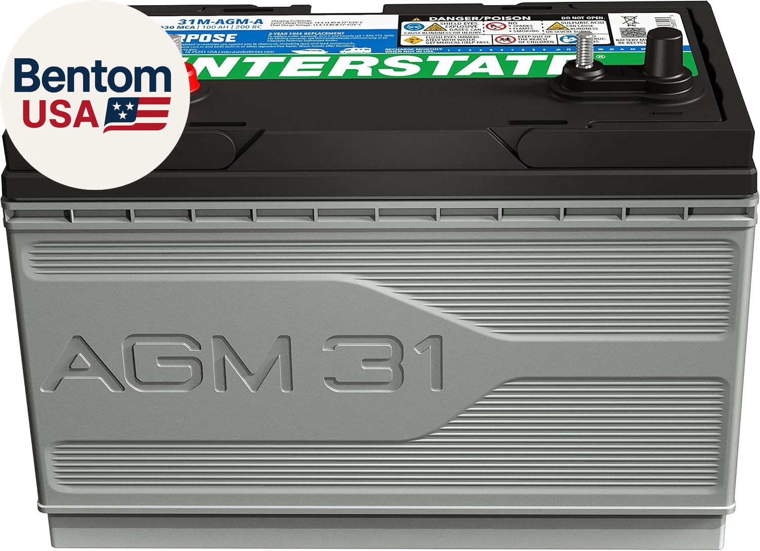Marine/Rv Battery 12V 100Ah 825CCA Dual Purpose Power Pure Lead AGM RV & Marine