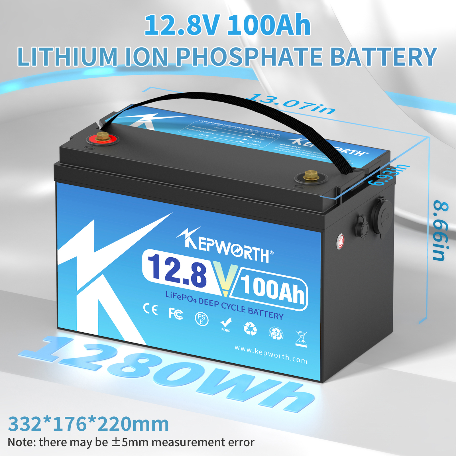 12V 100AH Lithium Battery LiFePO4 BMS 15000 Deep Cycle RV Trolling Motor Marine