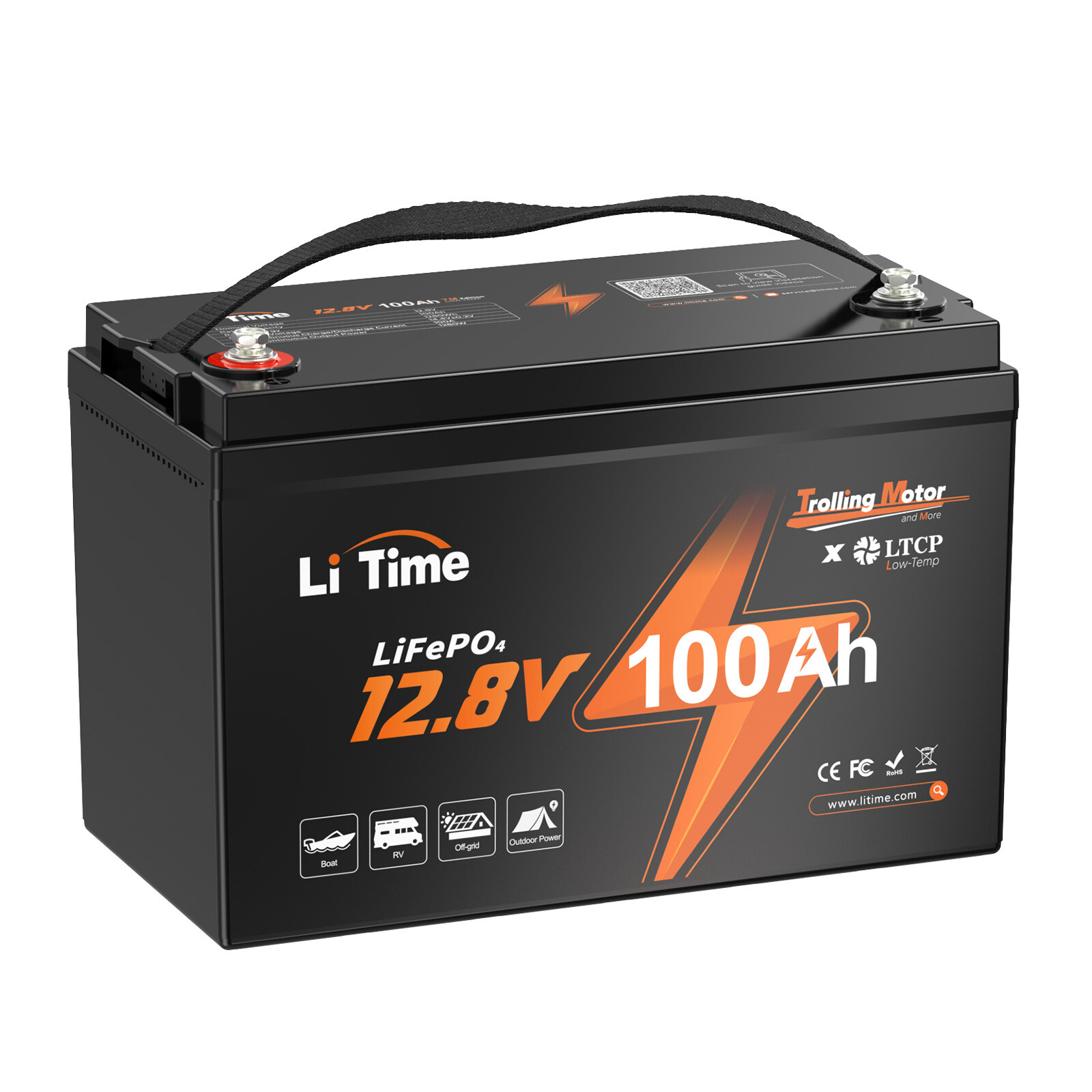 LiTime 12V 100Ah TM LiFePO4 Lithium Battery with Low-Temp Protection BMS