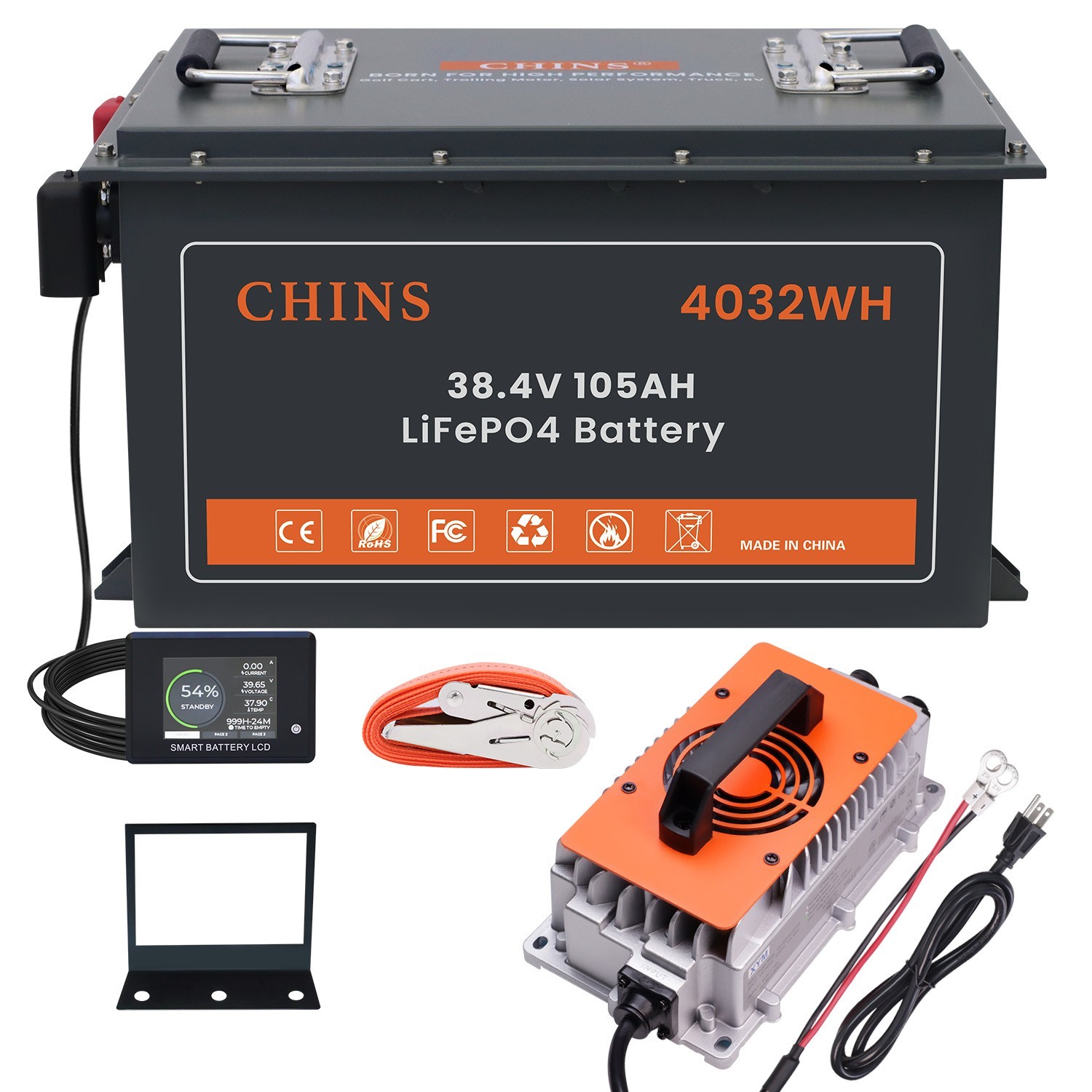 CHINS LiFePO4 Battery 12V 20AH 50AH 100AH Deep Cycle Lithium Battery Gff-Grid