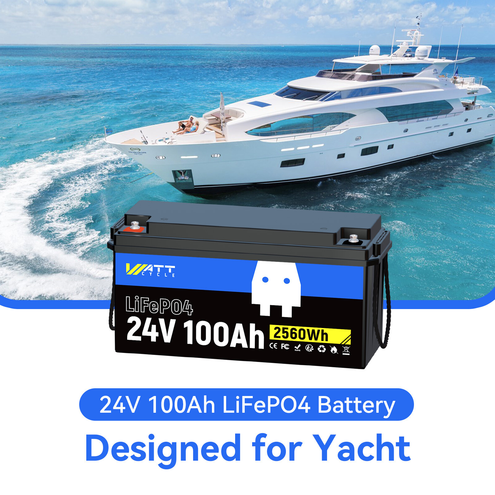 24V 100Ah Lithium LiFePO4 Battery 100A BMS 15000+ Cycles For RV Solar Off-grid