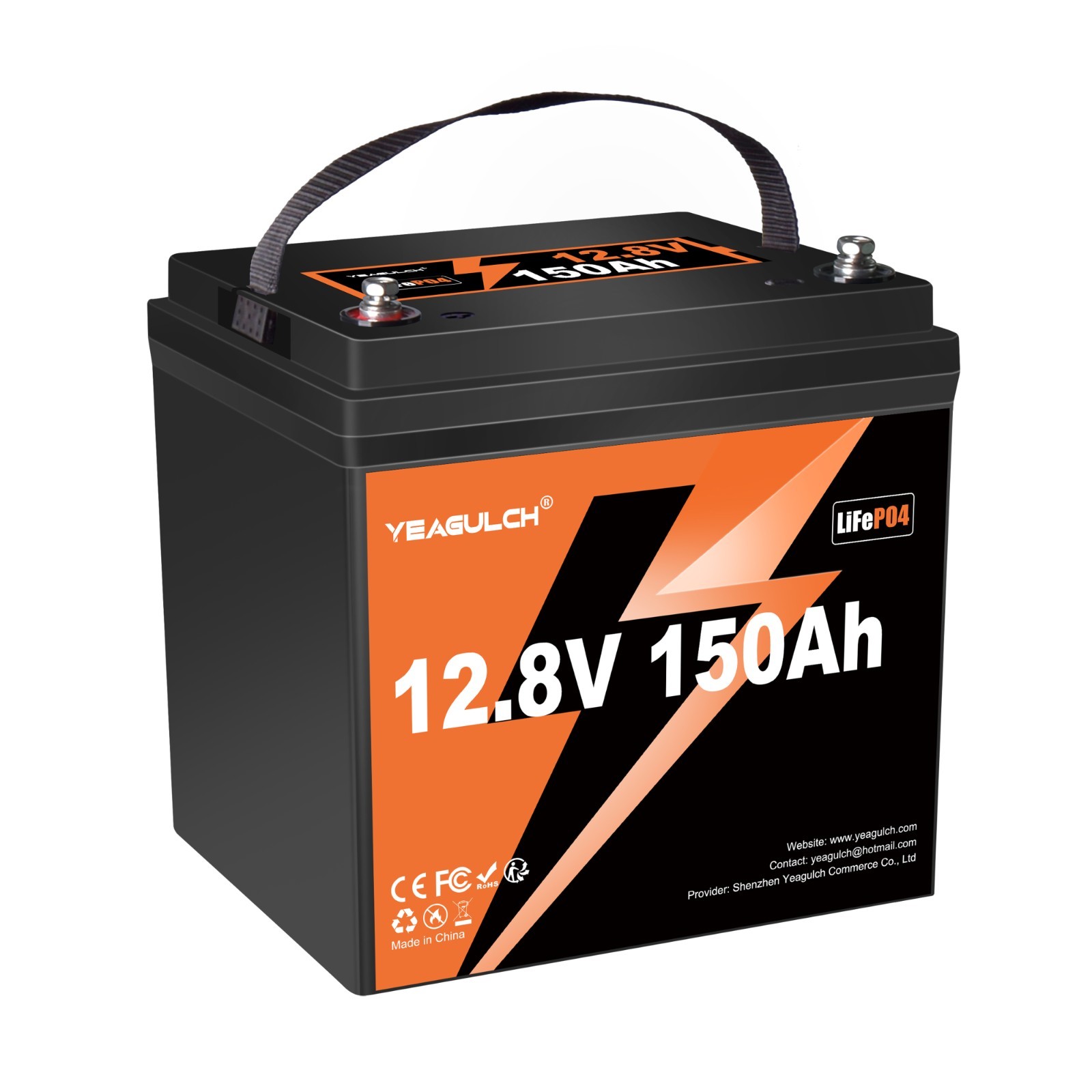 12V 150Ah LiFePO4 Lithium Battery 100A BMS for RVs Solar System Backup Power