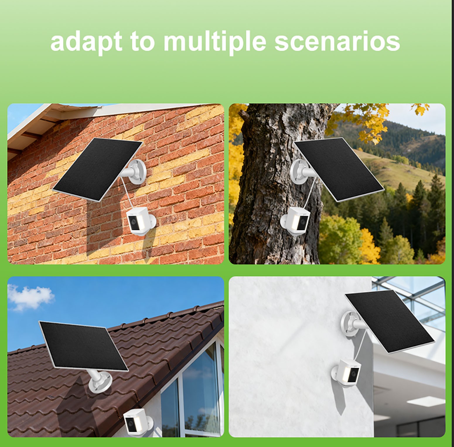 3W Solar Panel For Ring Cameras Weather Resistant Easy-Install