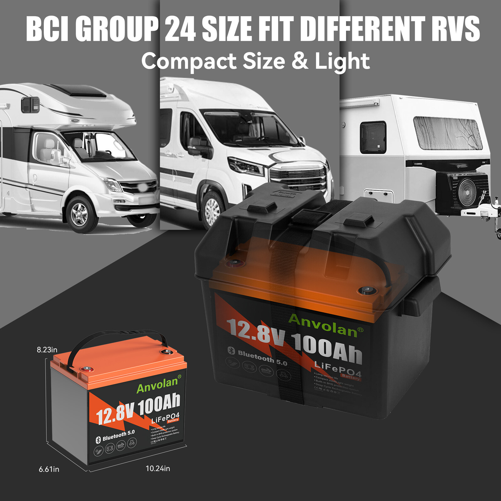 2X 12Volt 100AH Lithium Battery LiFePO4 W/Bluetooth BMS Deep Cycle for Marine RV