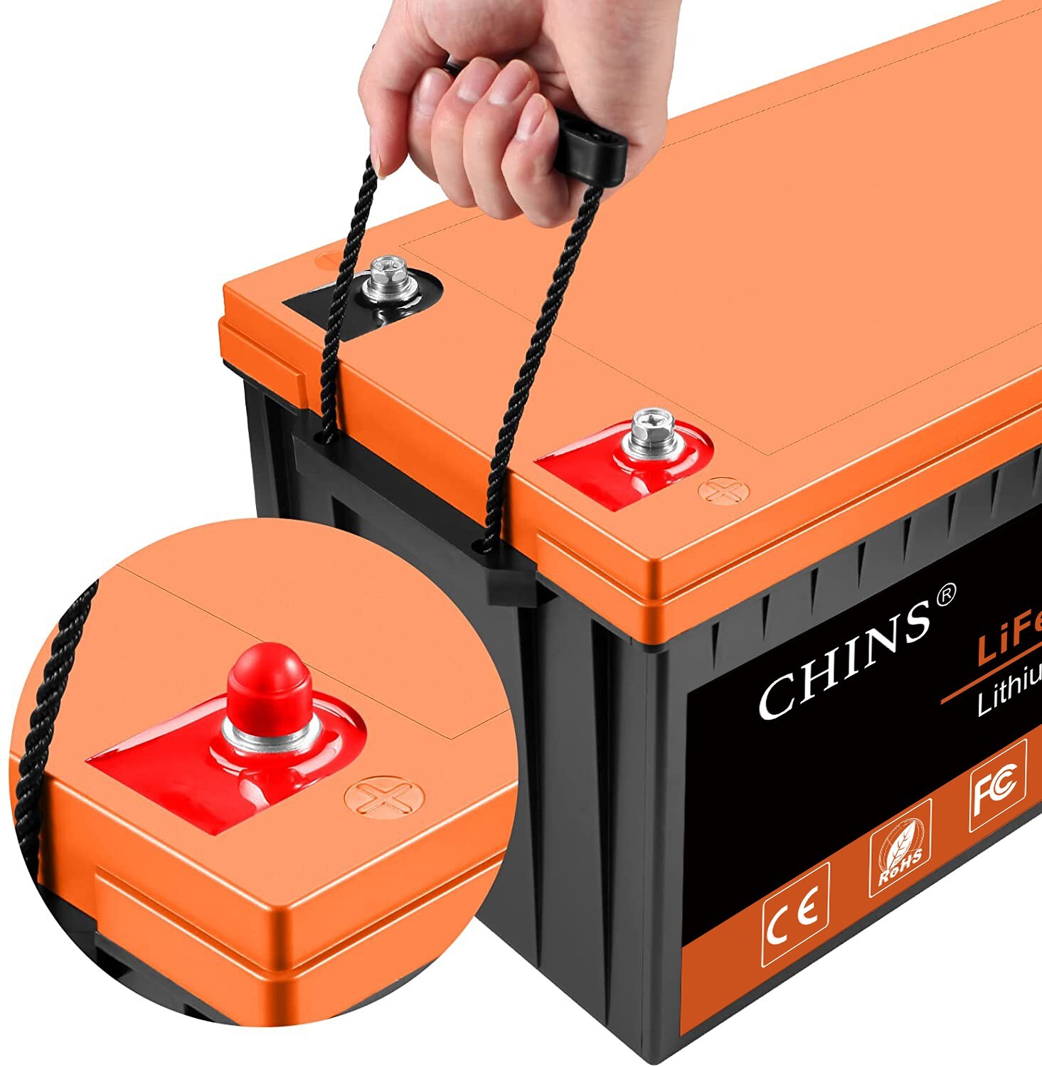 CHINS 12V 200Ah LiFePO4 Battery, 100A BMS,for Golf Car, Trolling Motor etc(Used)