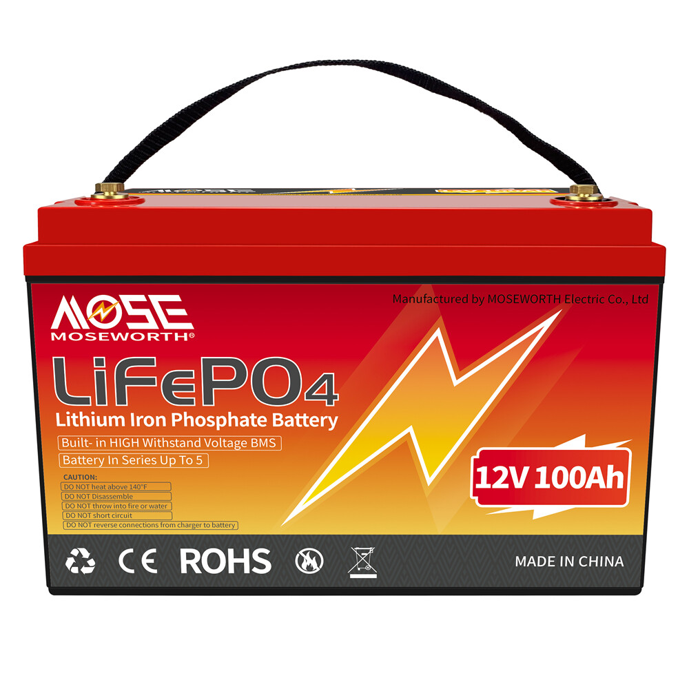 1-4 Pack 12V 100Ah LiFePO4 Lithium Battery 15000+Cycle BMS for RV Solar Marine