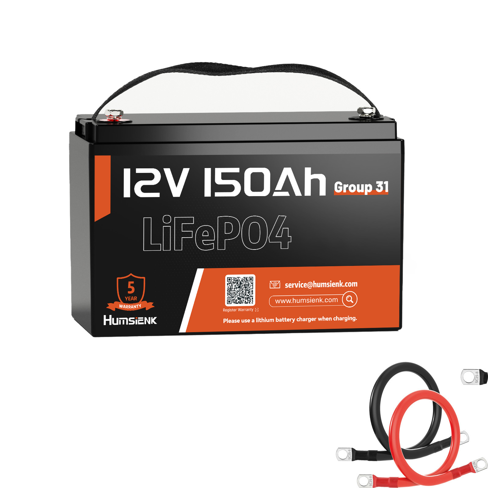 12V/24V LiFePO4 Deep Cycle Battery, Multiple Capacity Smart BMS