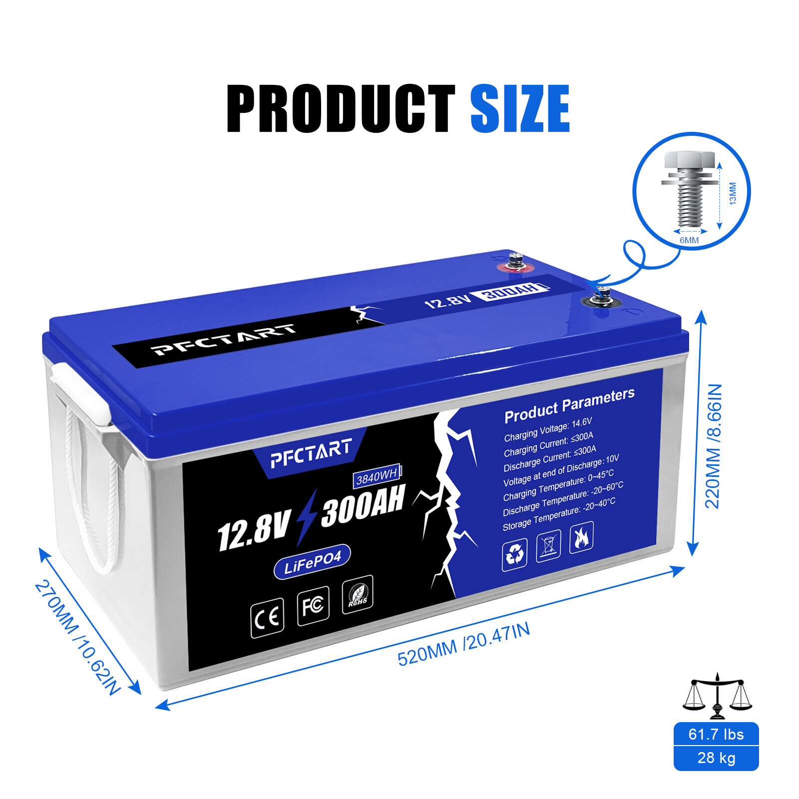 LiFePO4 Lithium Battery 12V 48V 300Ah 600Ah Deep Cycle for Solar RV Off-grid