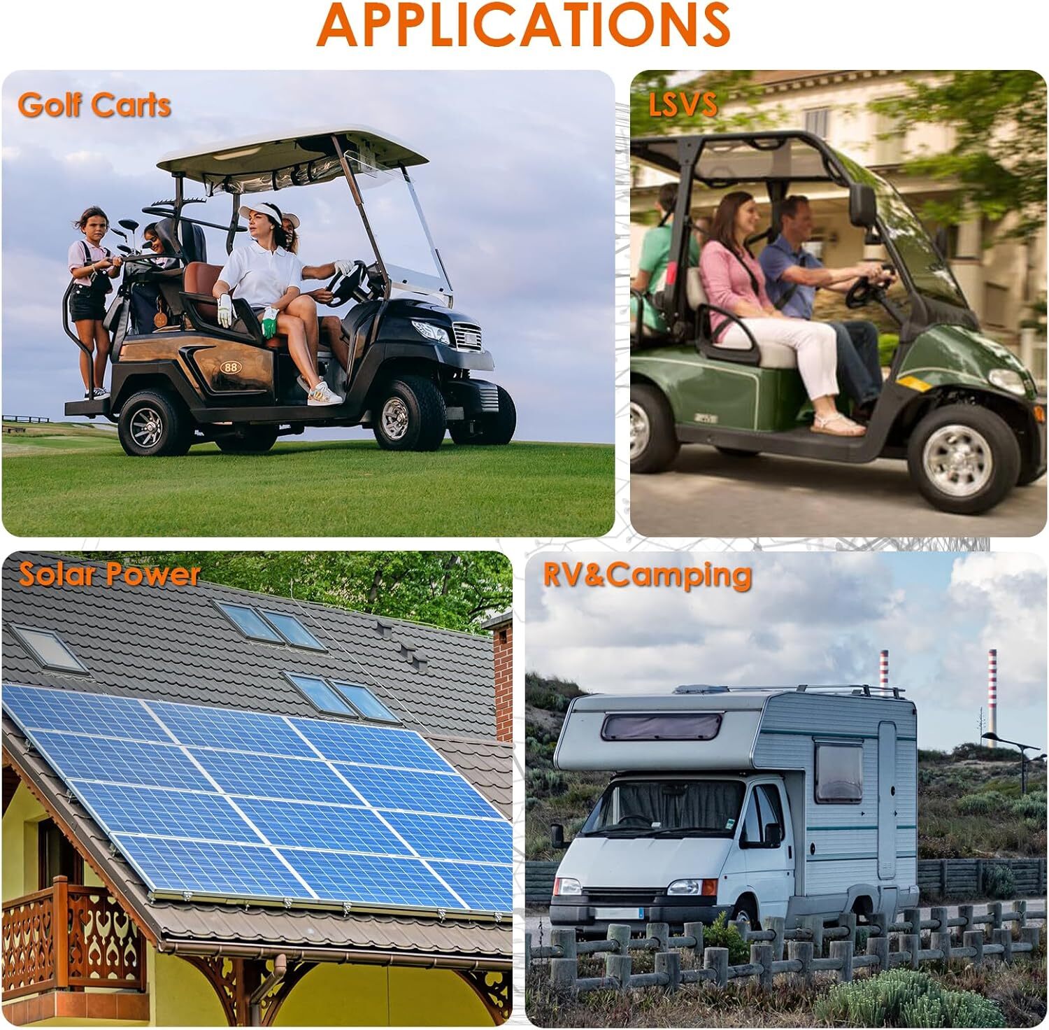 Enjoybot Plus 48V 100AH Golf Cart Battery 5120Wh Bluetooth 200A BMS Low-Temp Prt